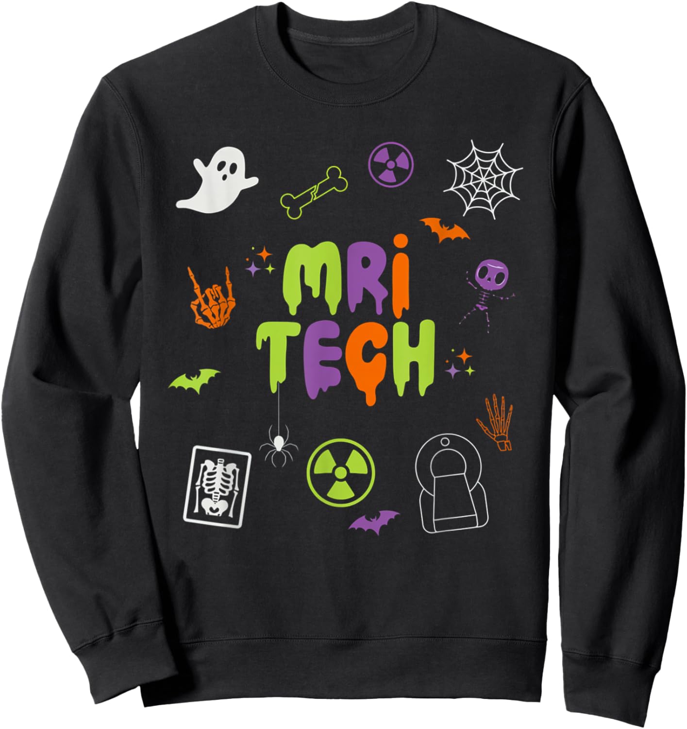 Rad Tech Halloween MRI Tech Spooky Radiology Technologist Sweatshirt - Sweatshirt | Black
