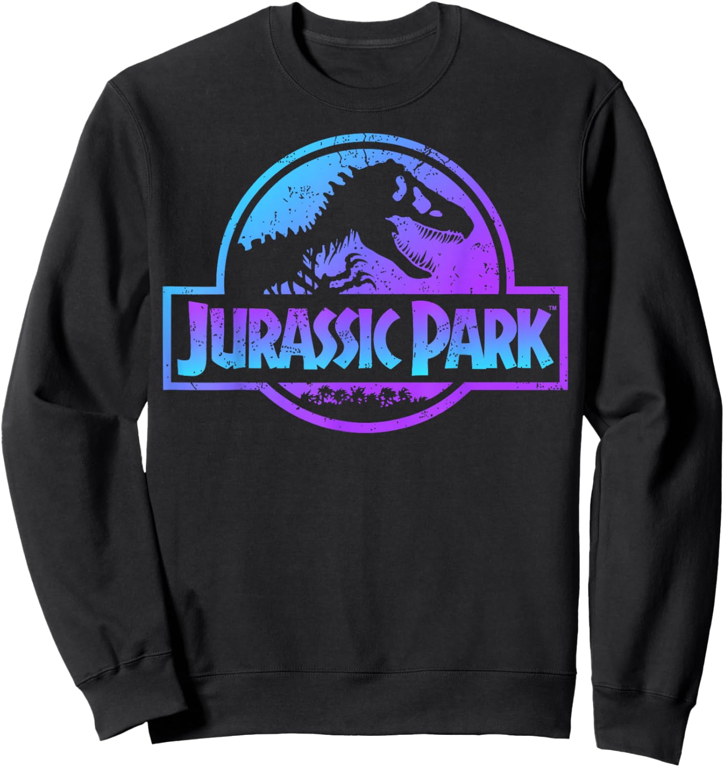 Fossil Logo Jurassic Park Blue Purple Gradient Fossil , Black, S Sweatshirt - Sweatshirt | Black