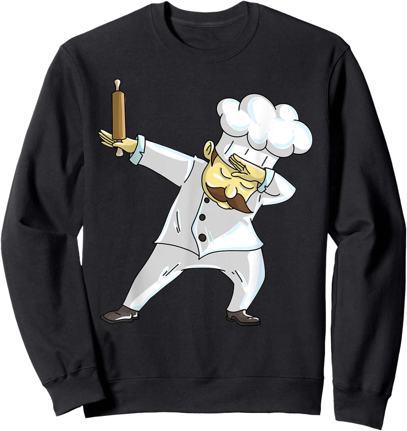 Cute Dabbing Chef | Funny Dab Dance Pastry Cook Food Gift Sweatshirt - Sweatshirt | Black
