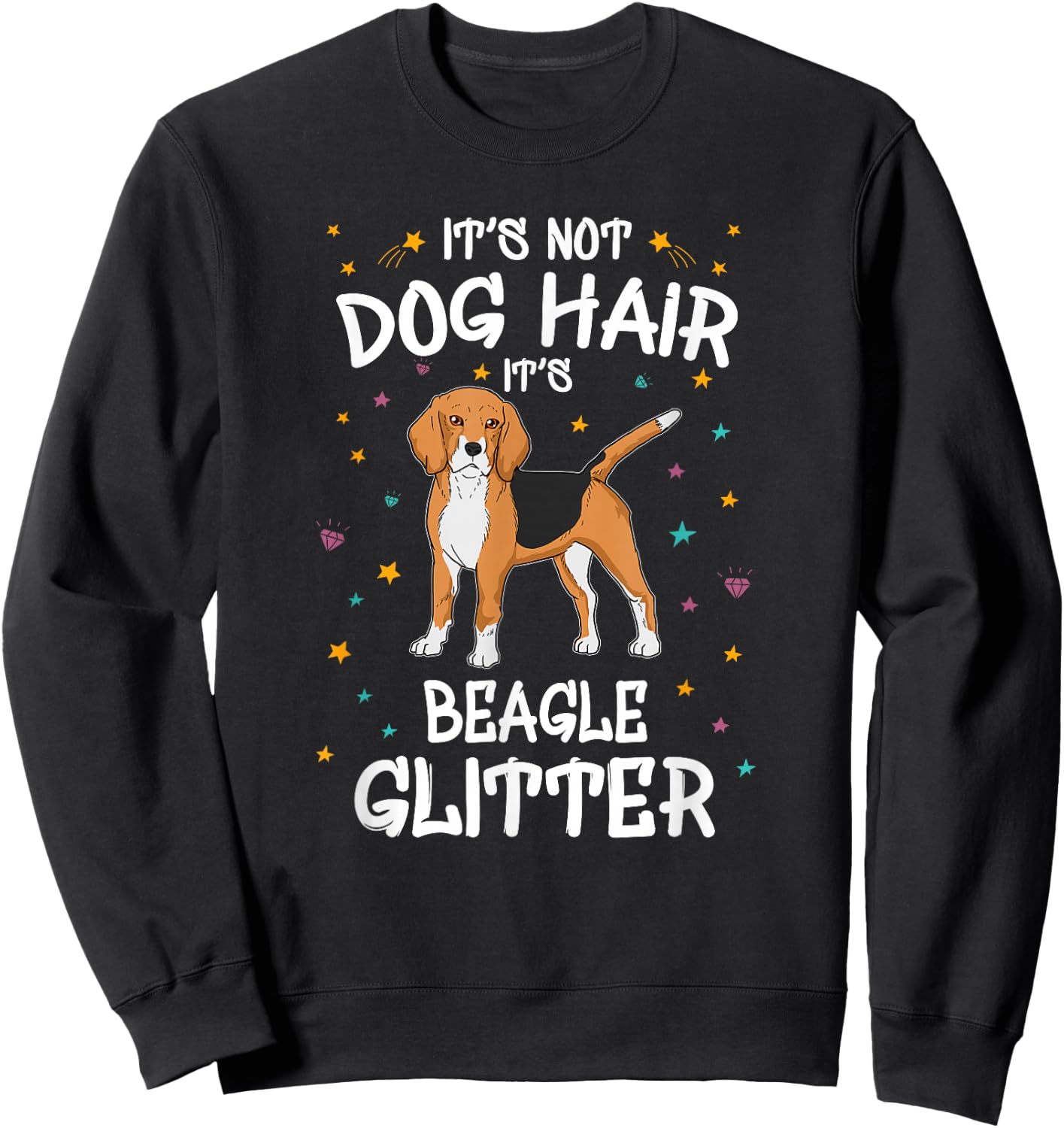 Beagle Glitter Dog Owner Gift Funny Dog Sweatshirt - Sweatshirt | Black