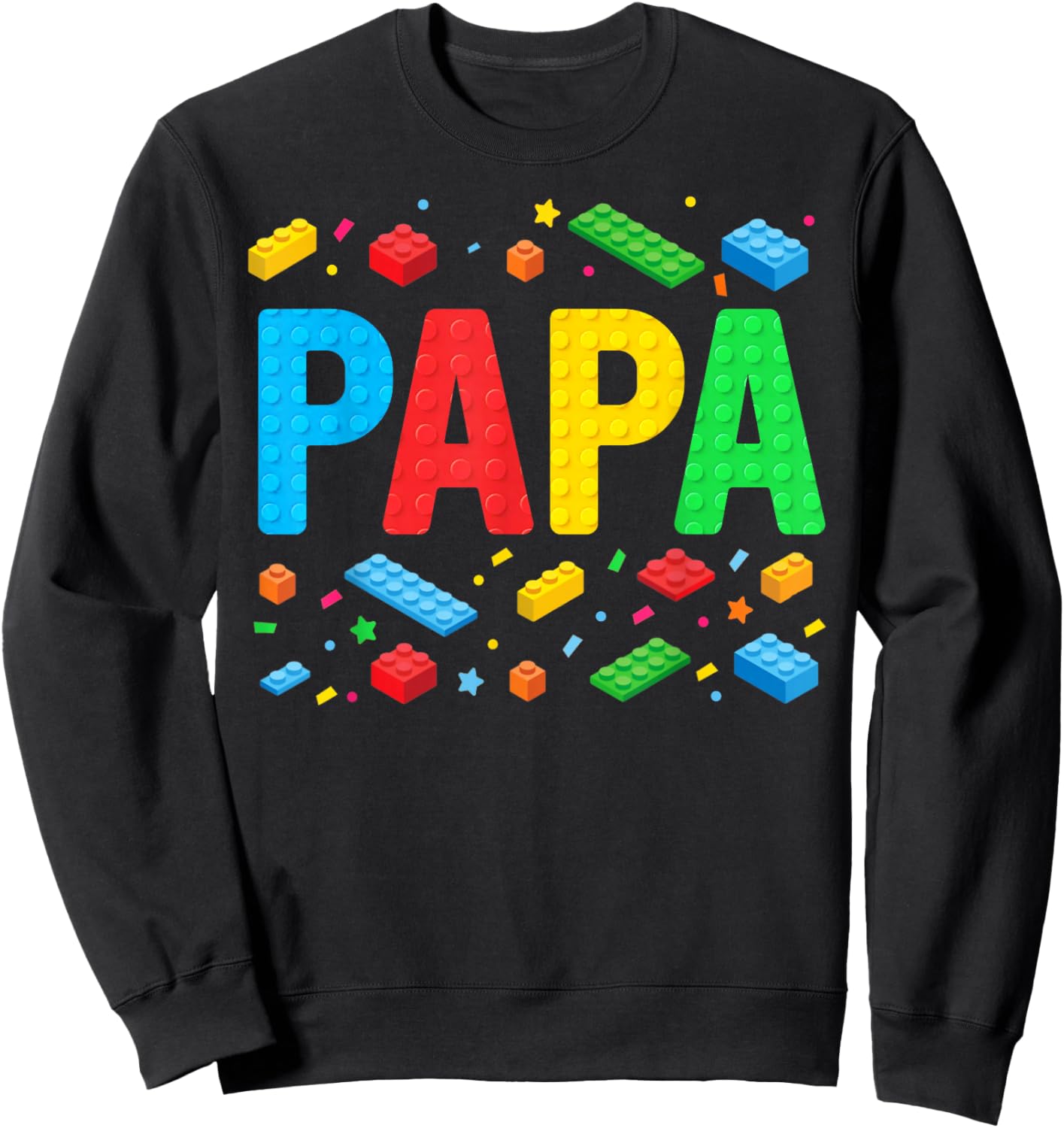 Papa Master Builder Building Bricks Blocks Family Matching Sweatshirt - Sweatshirt | Black