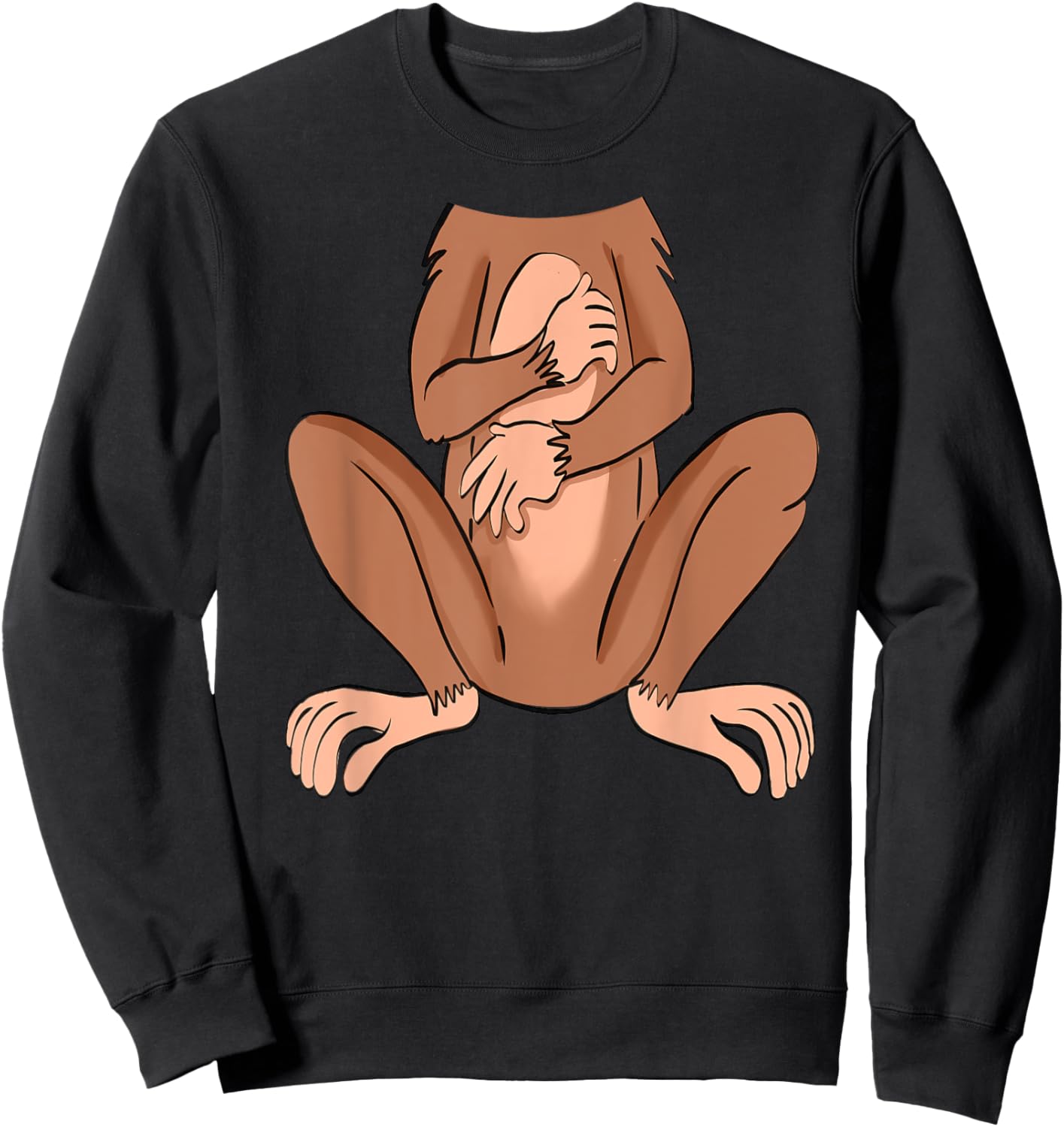Monkey Halloween Costume Cute Pretend Monkey Outfit Sweatshirt - Sweatshirt | Black