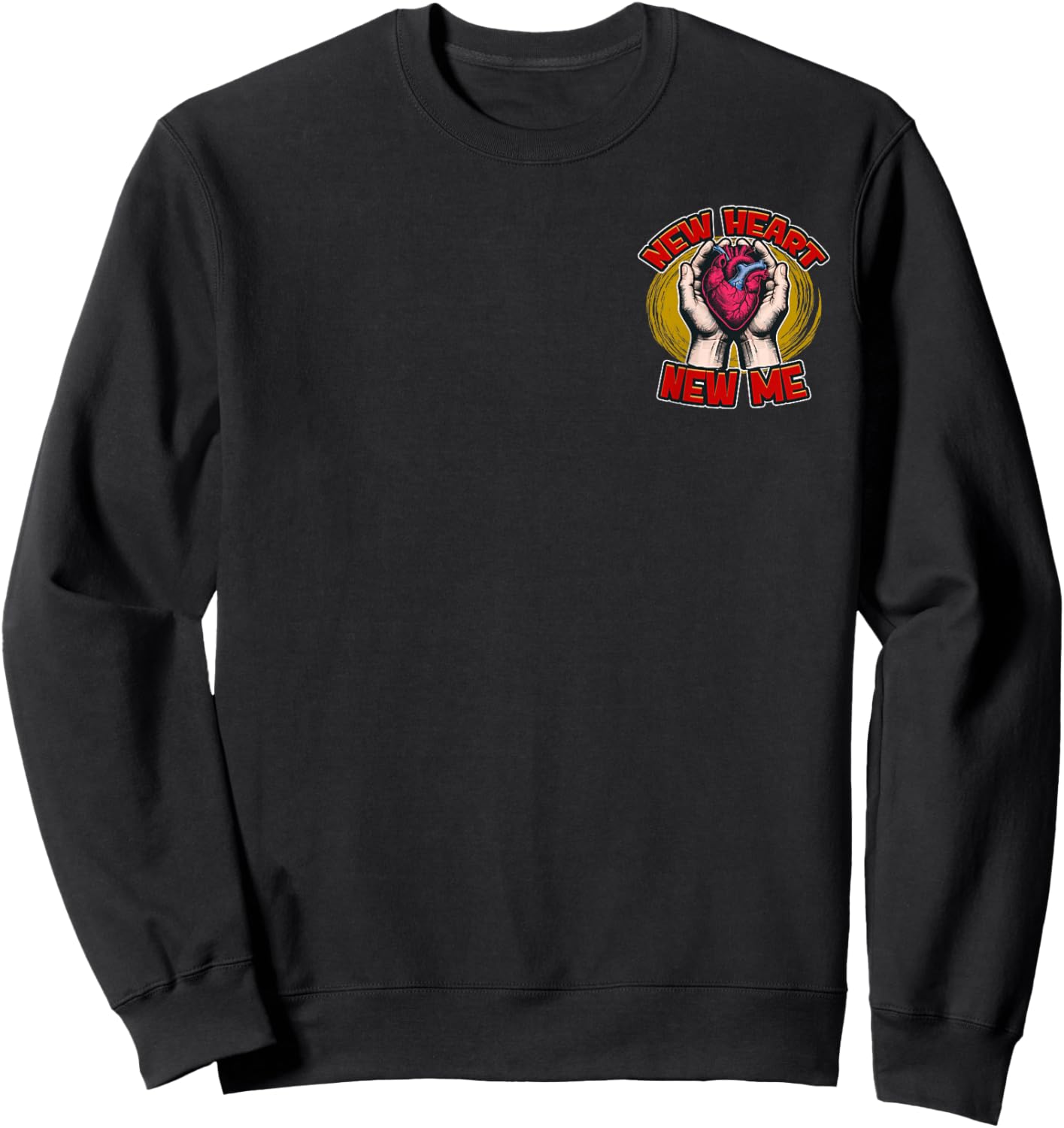 New Heart, New Me Transplant Survivor Minimalist Sweatshirt - Sweatshirt | Black