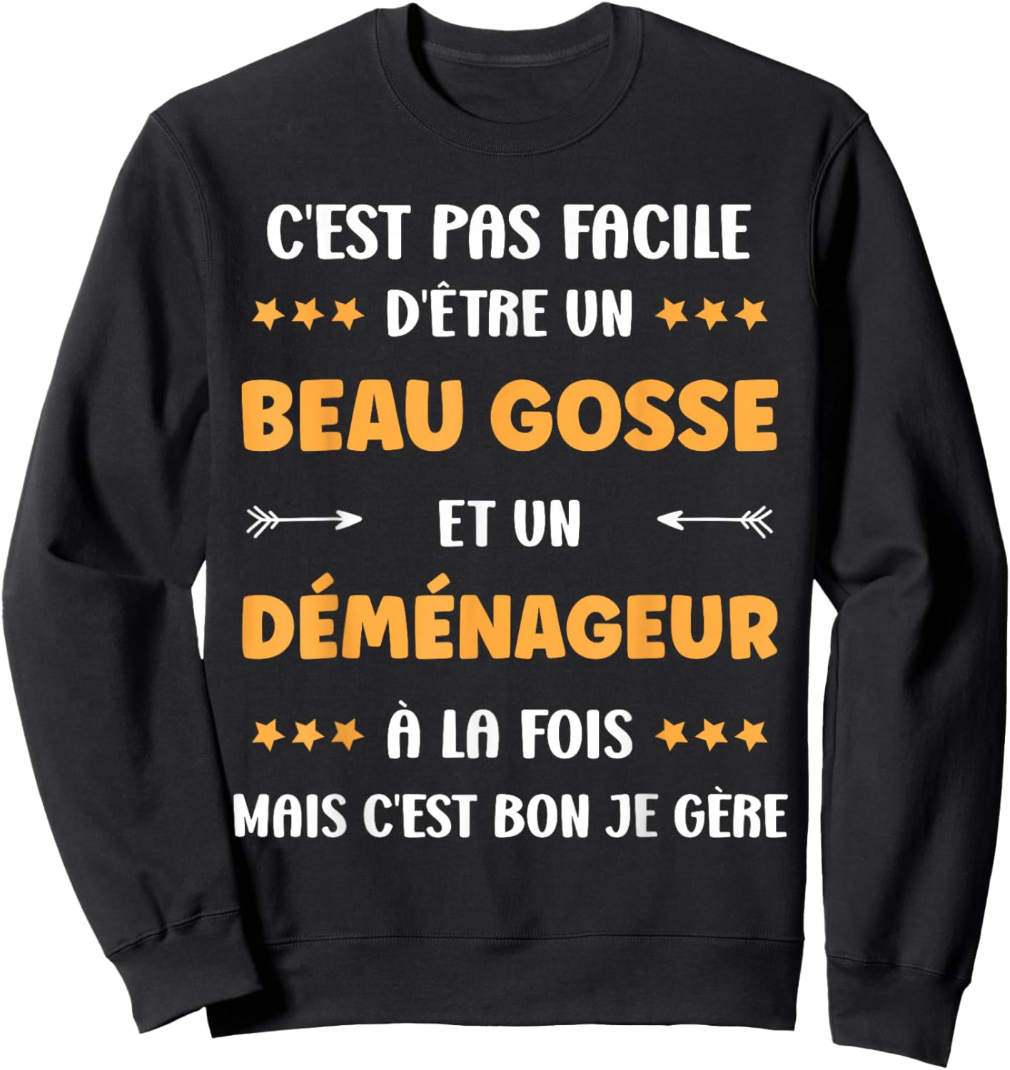 Departure Job Super Mover Humor Handsome Kid Mover , Black, S Sweatshirt - Sweatshirt | Black