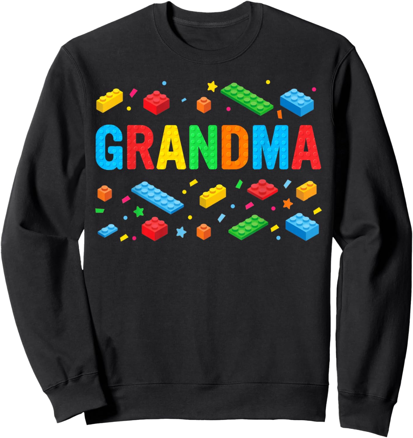 Grandma Master Builder Building Bricks Blocks Family Funny Sweatshirt - Sweatshirt | Black
