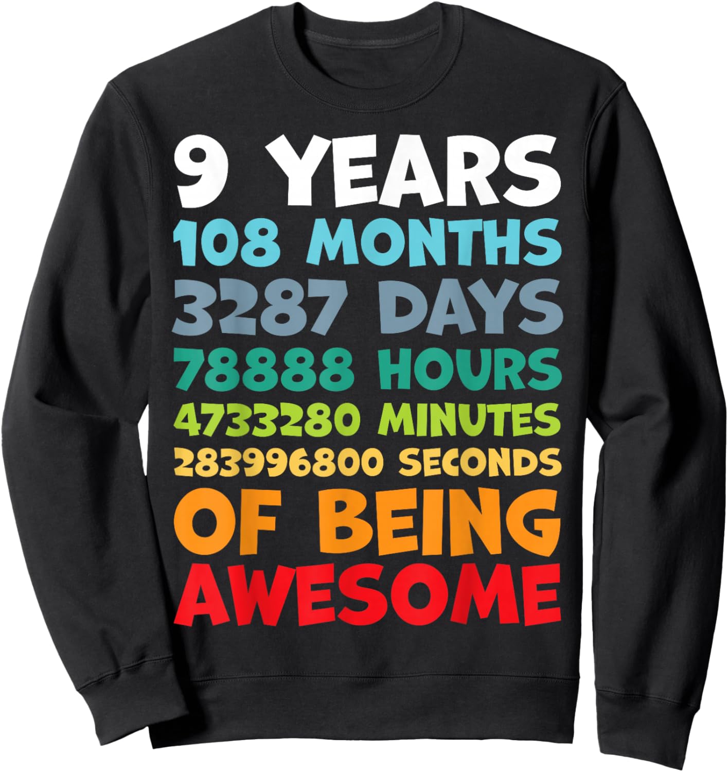 9 Year Old Bday Decorations Son Boy 9yr 9th Birthday Sweatshirt - Sweatshirt | Black