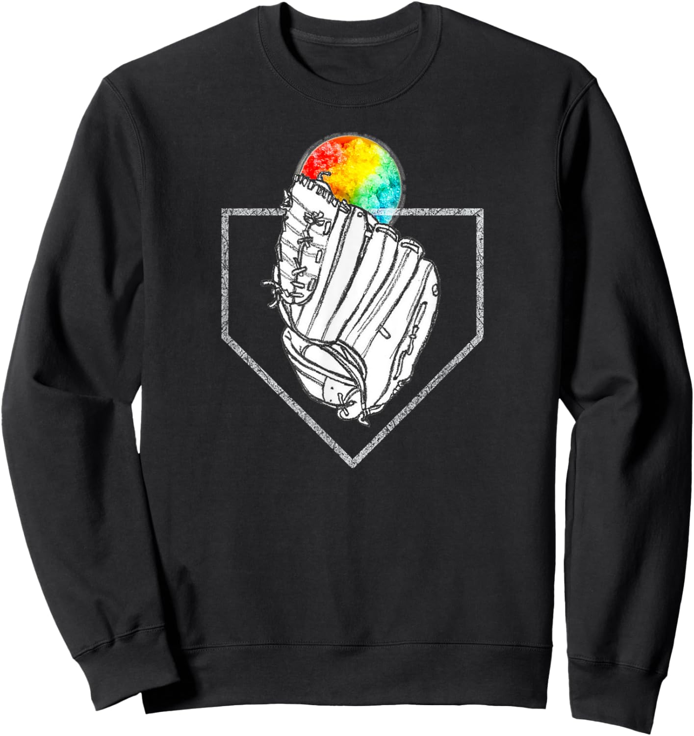 Snow Cone Catch, Softball & Baseball, Snowcone Sweatshirt - Sweatshirt | Black