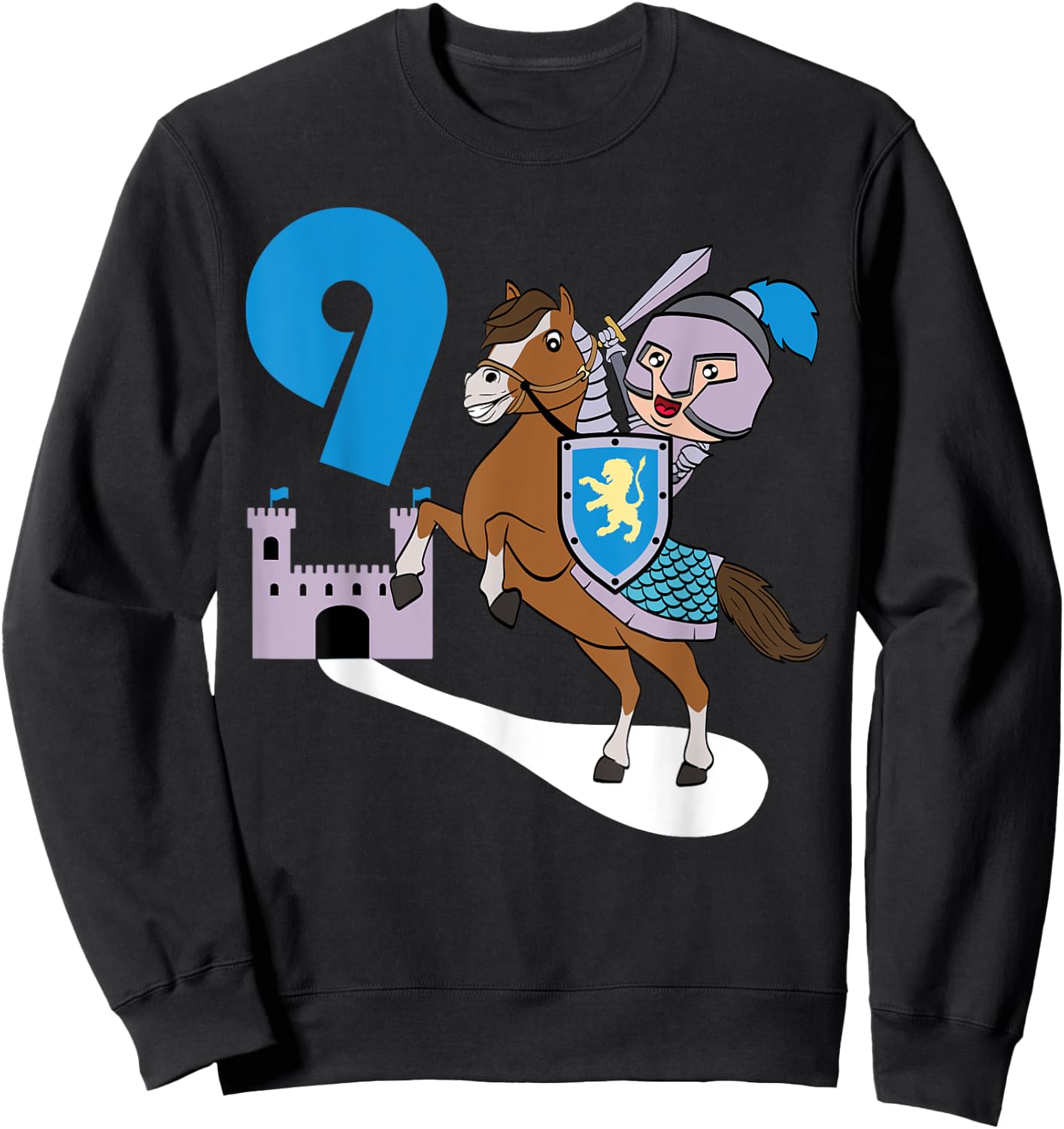 Children's Knight 9th Birthday Castle Armour Medieval Sweatshirt - Sweatshirt | Black