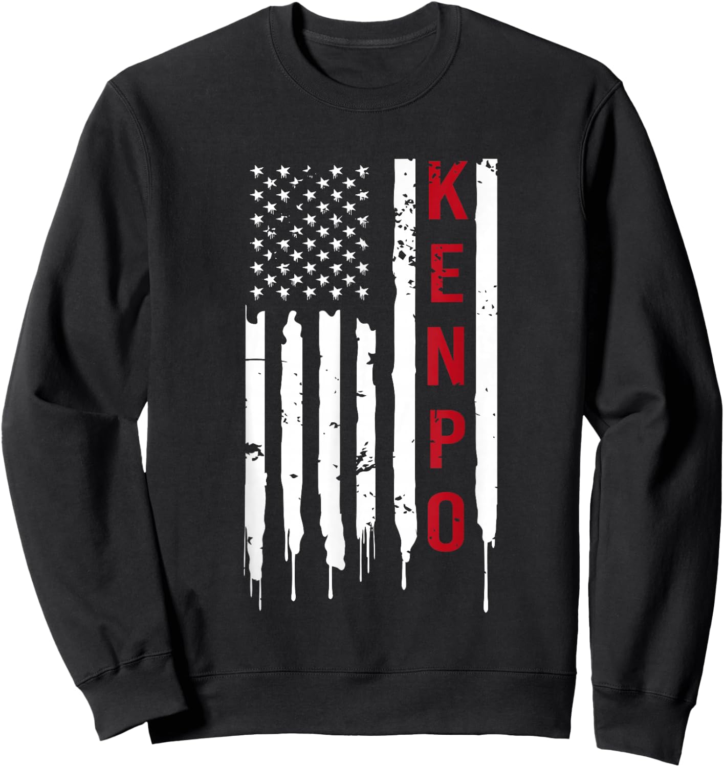 Kenpo Karate American Flag Sweatshirt - Sweatshirt | Black