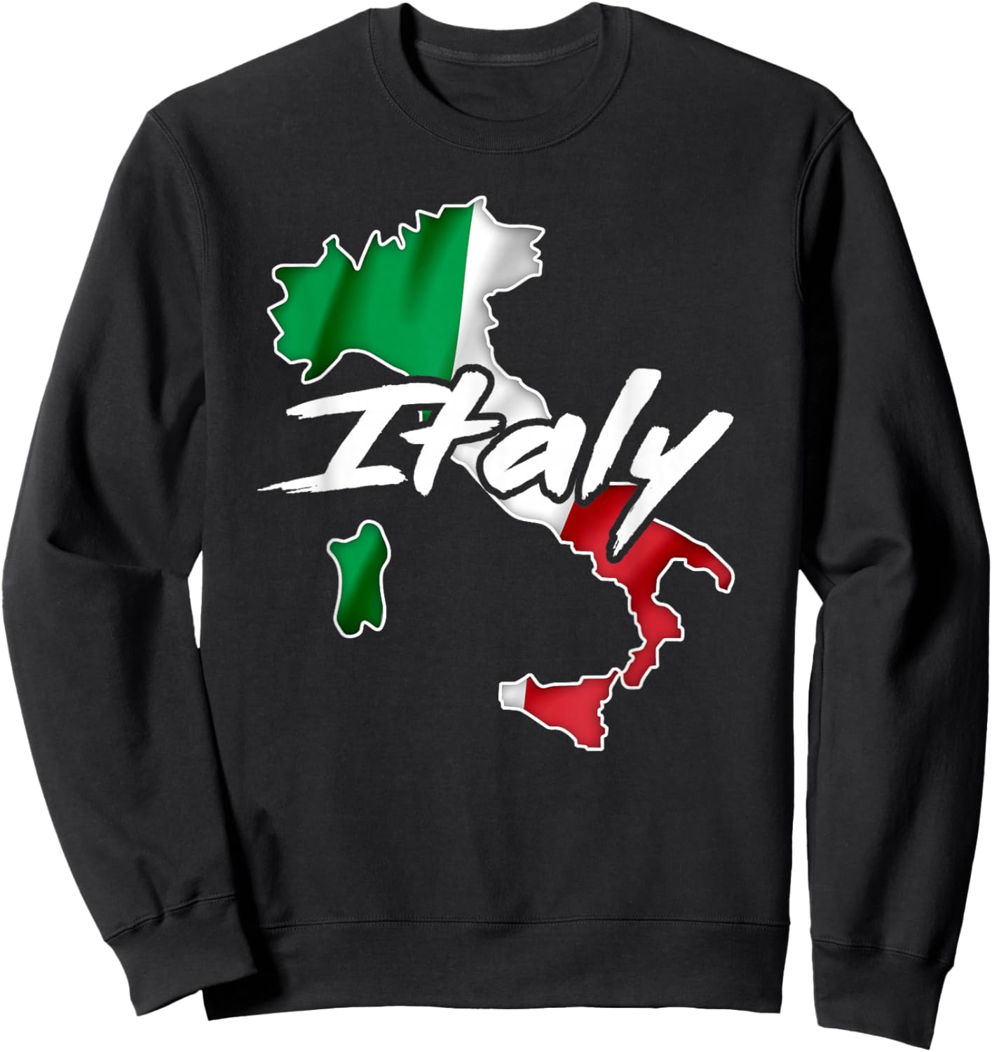 Italy Flag Italian Map Vintage Italia Boys Girls Souvenir Sweatshirt - Sweatshirt | Black
