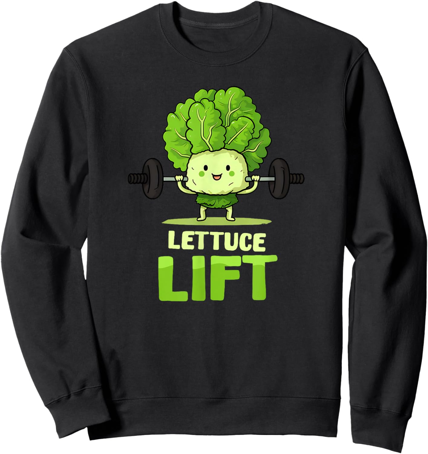 Lettuce Lift Design Vegan Athlete Sweatshirt - Sweatshirt | Black