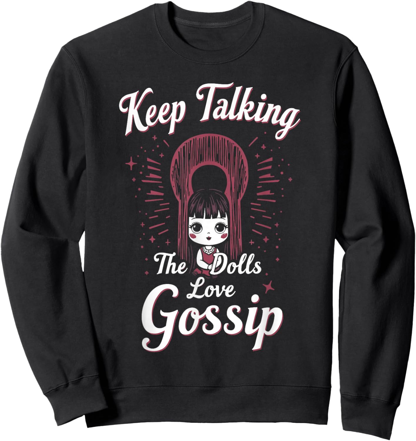 Creepy Dollmaking Haunted Doll Collector Horror-Inspired Sweatshirt - Sweatshirt | Black
