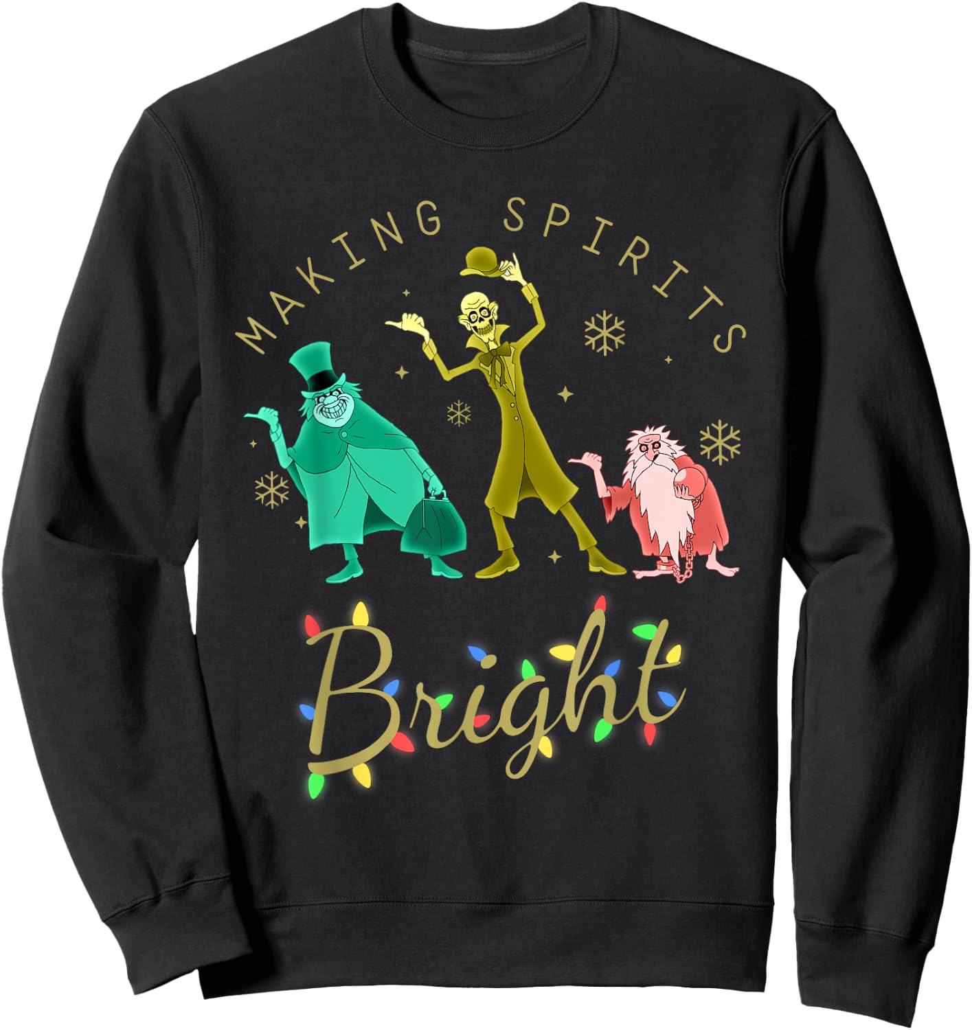 Making Spirits Bright Christmas Retro Groovy Christmas Ghost Sweatshirt - Sweatshirt | Black