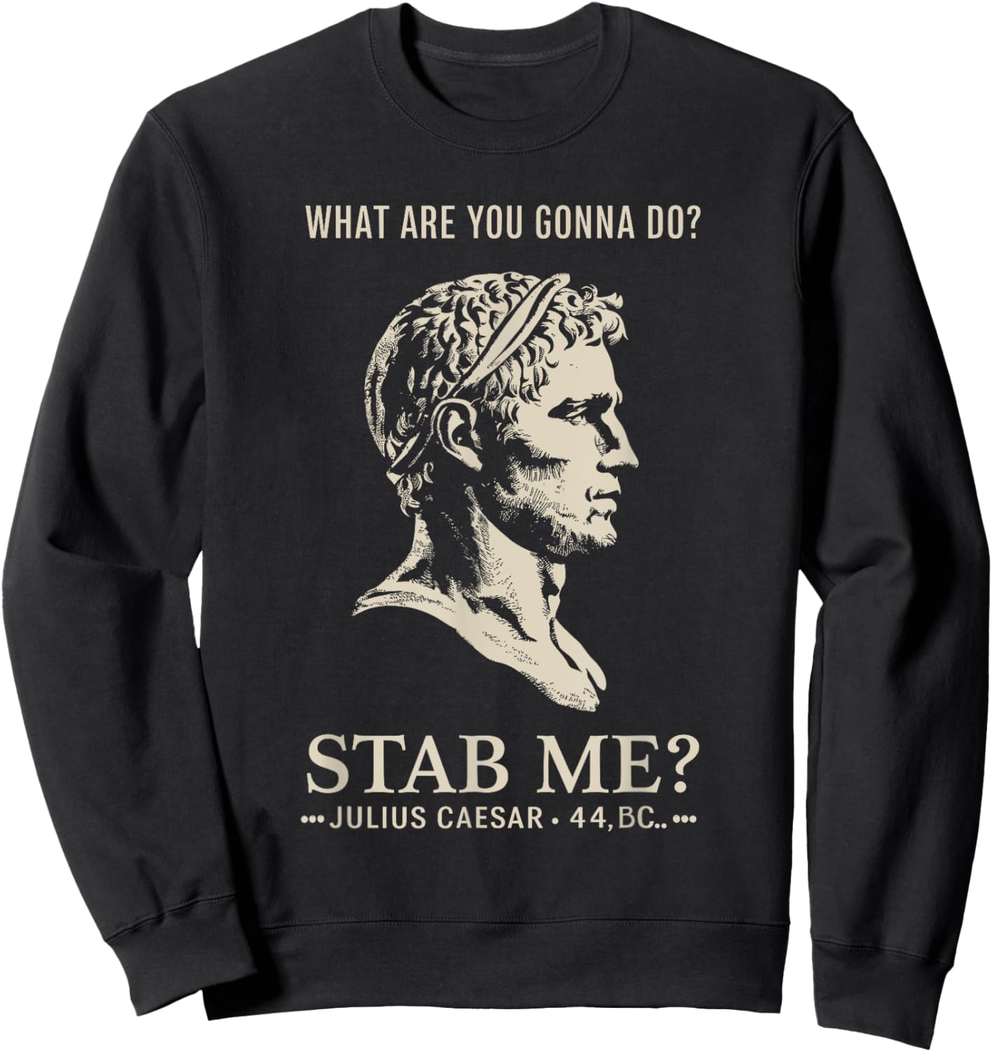 Julius Caesar Stab Me Historical Humor, Roman Empire Meme Sweatshirt - Sweatshirt | Black