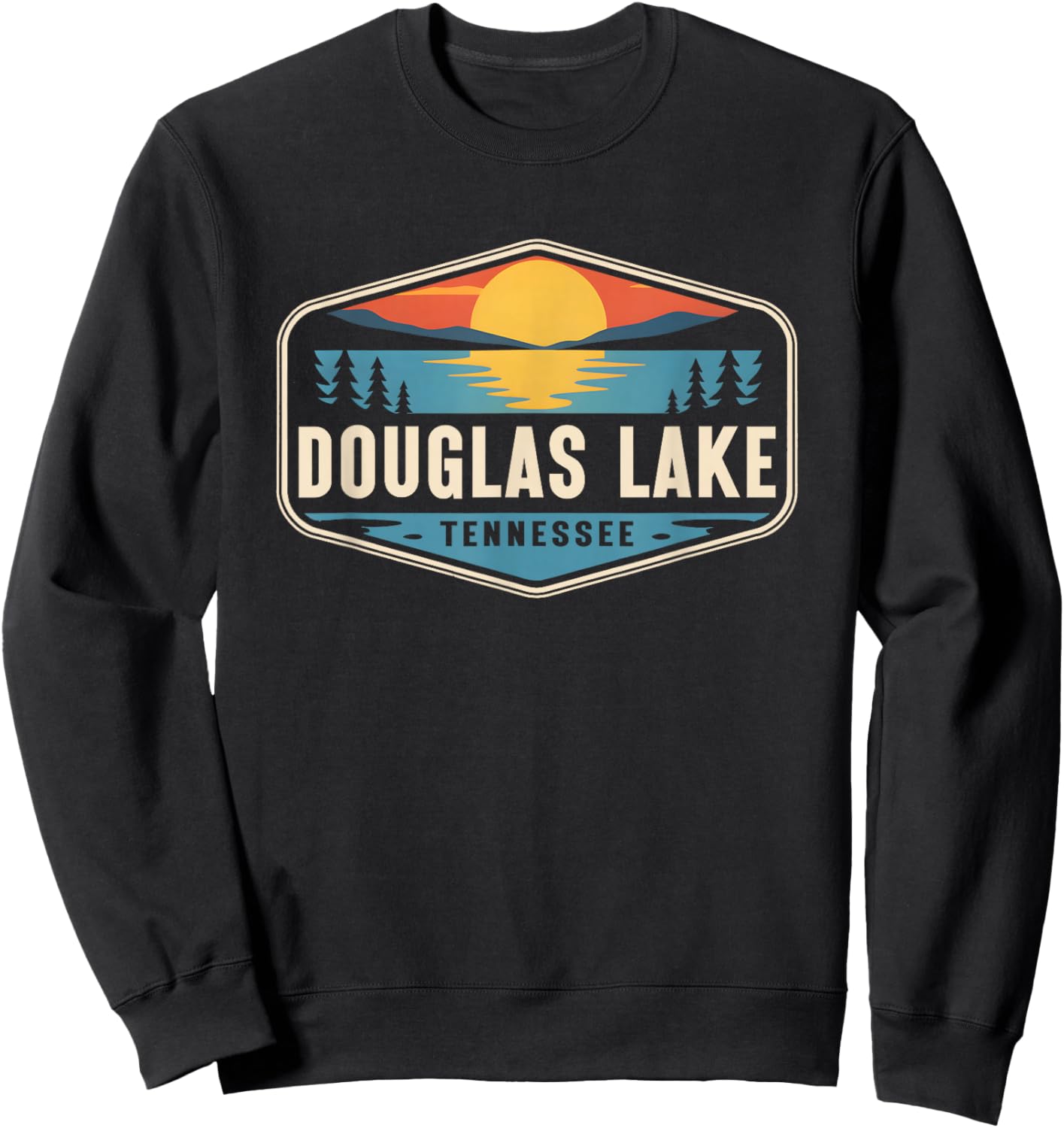 Douglas Lake Tennessee Outdoors Vintage Sweatshirt - Sweatshirt | Black
