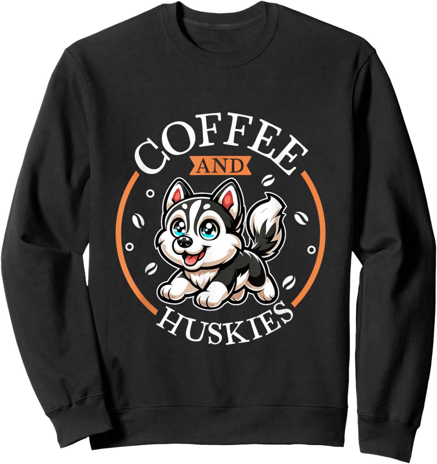 Coffee and Siberian Husky Sweatshirt - Sweatshirt | Black