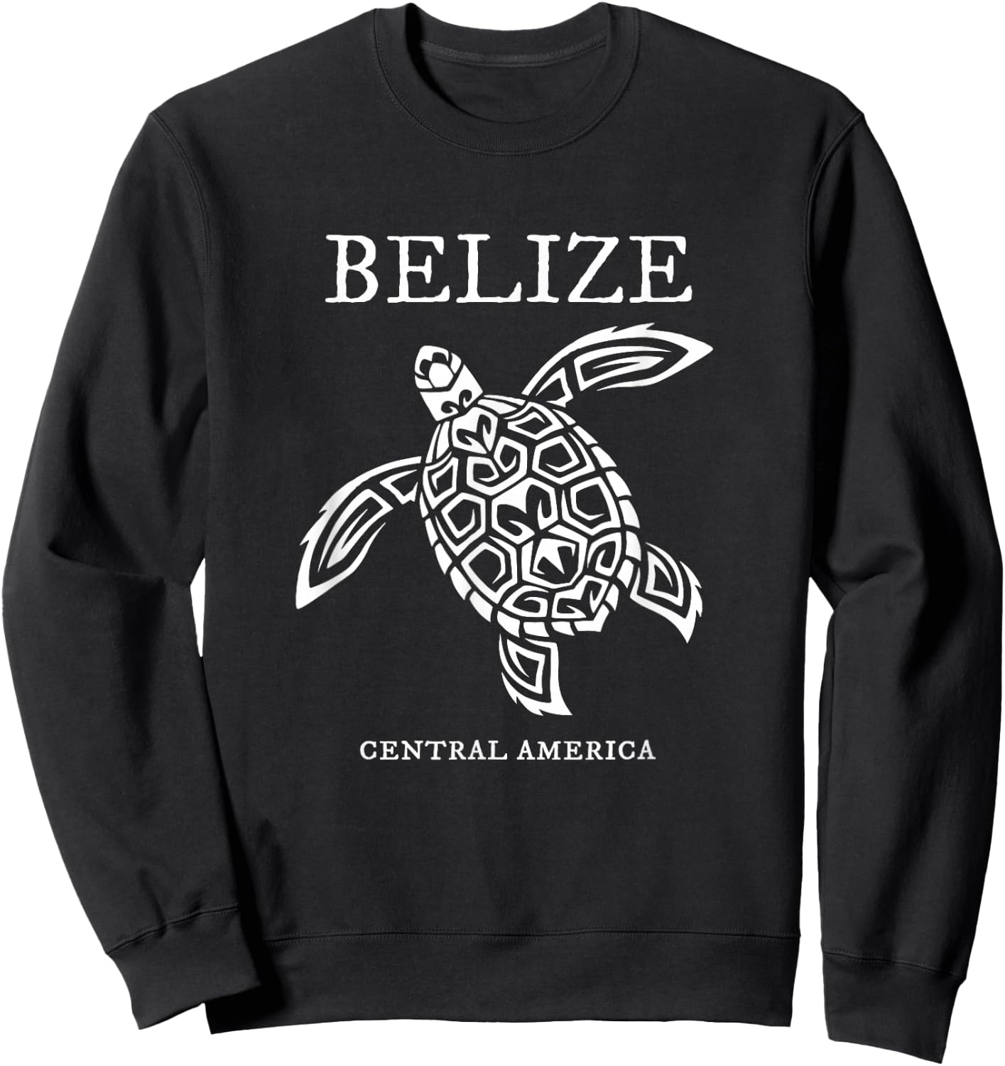 Belize Sea Turtle Retro Vacation Souvenir Sweatshirt - Sweatshirt | Black