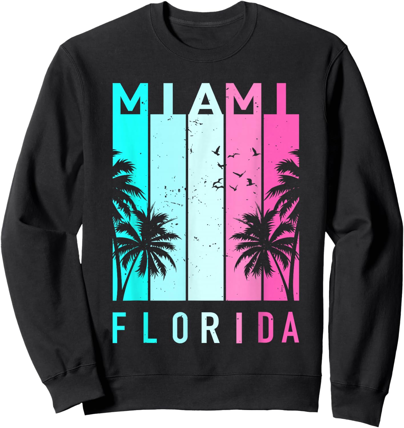Retro Miami Florida Beach Souvenir Men Women Kids Sweatshirt - Sweatshirt | Black