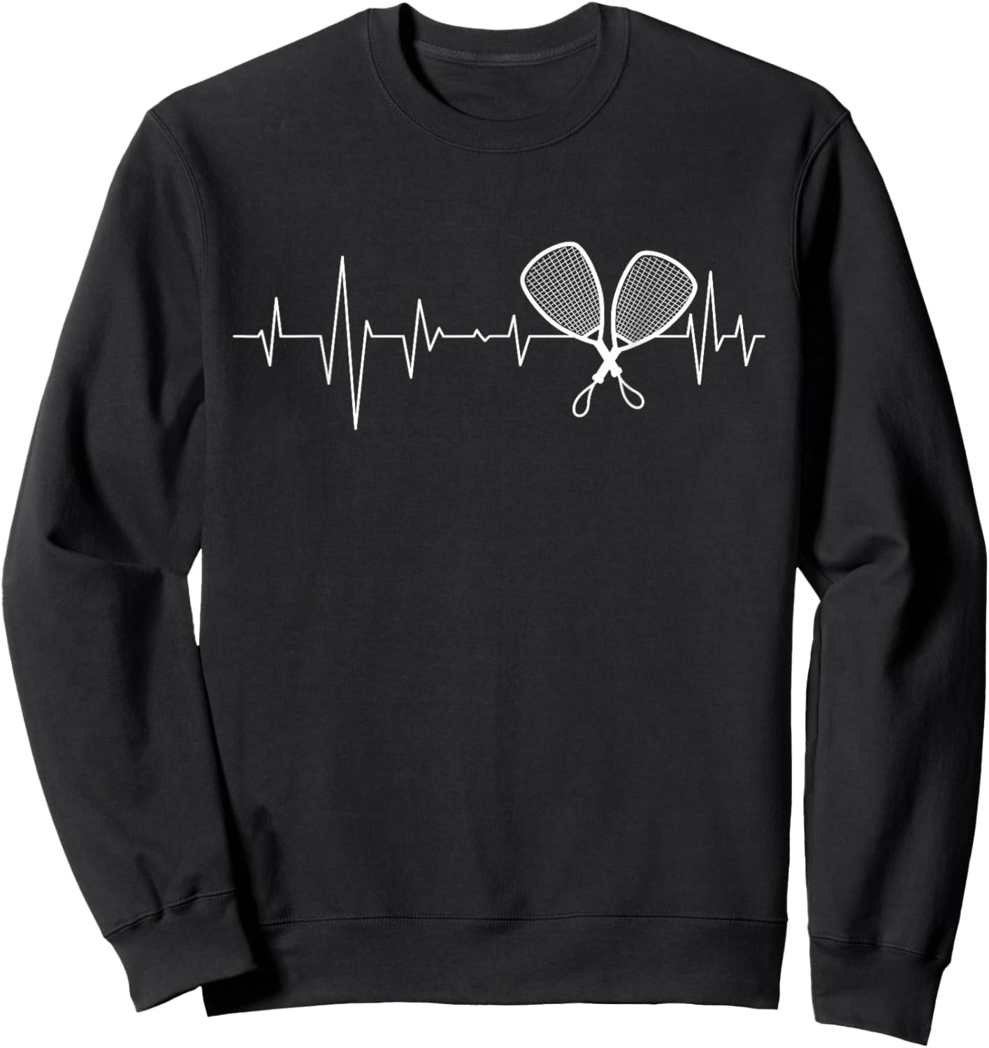 Racquetball - Pulse Heartbeat Athlete Sports Lover Sweatshirt - Sweatshirt | Black