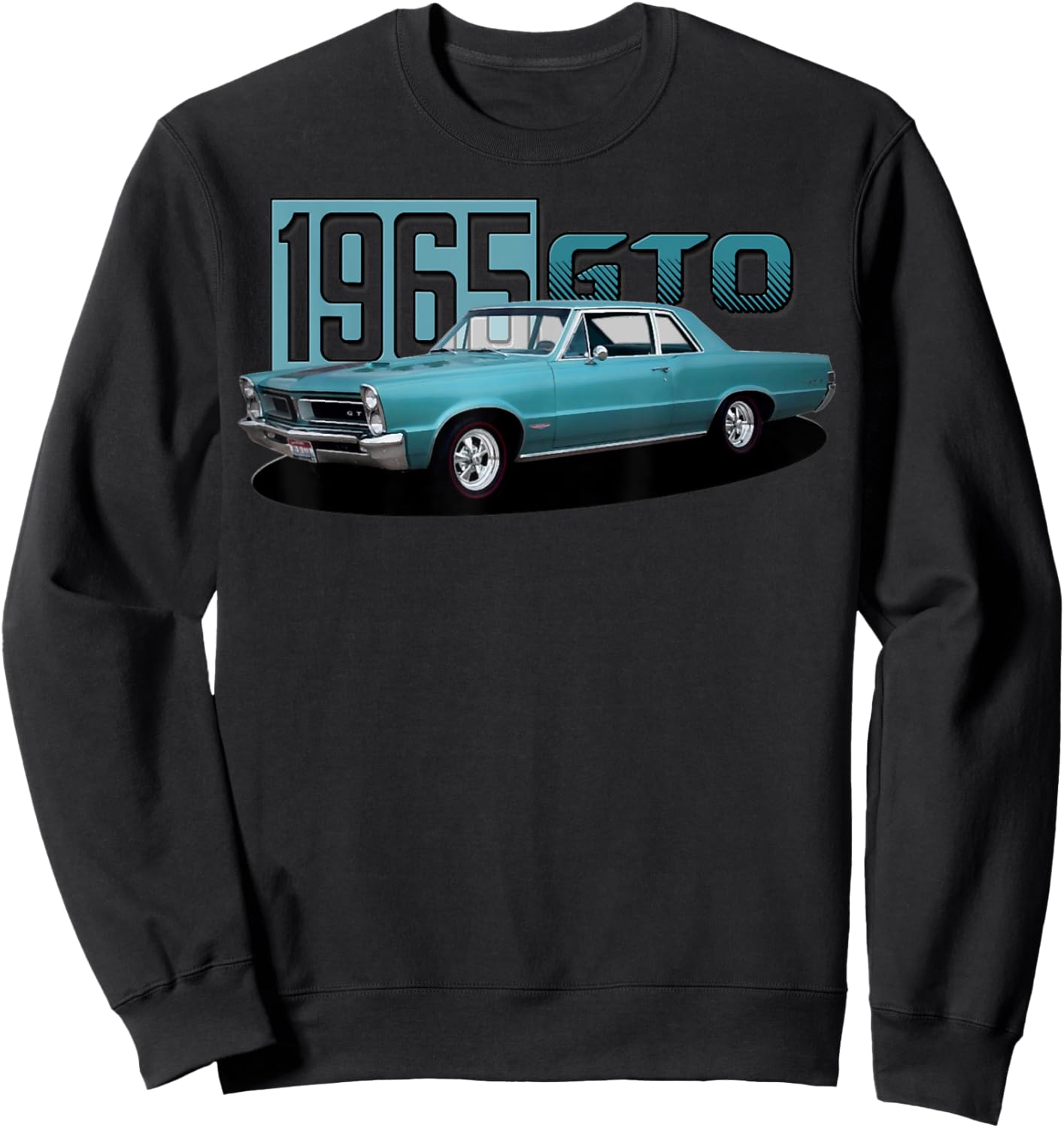 1965 65 GTO Classic Car Old School Muscle Blue Car Sweatshirt - Sweatshirt | Black