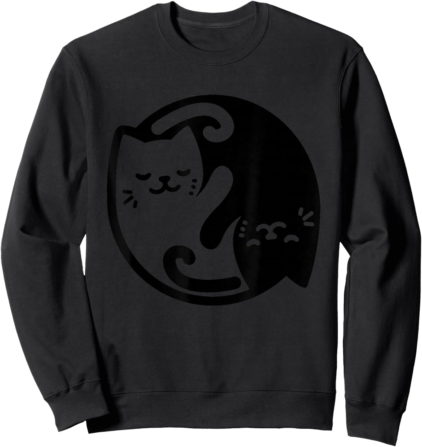 Cute Cat Yin And Yang For Cat Mommies Sweatshirt - Sweatshirt | Black