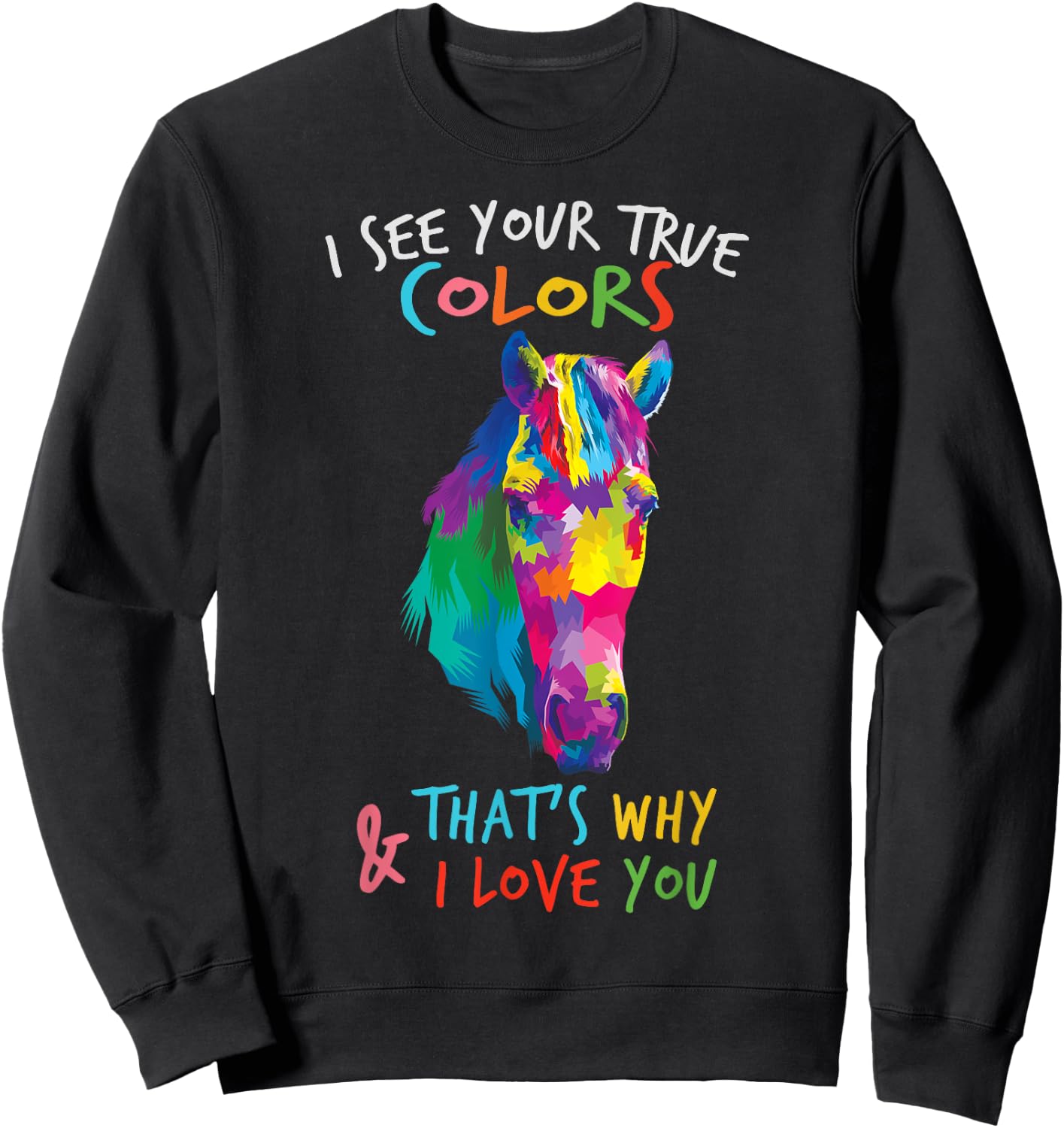 Autism Awareness Horse It's Ok to be Different Sweatshirt - Sweatshirt | Black