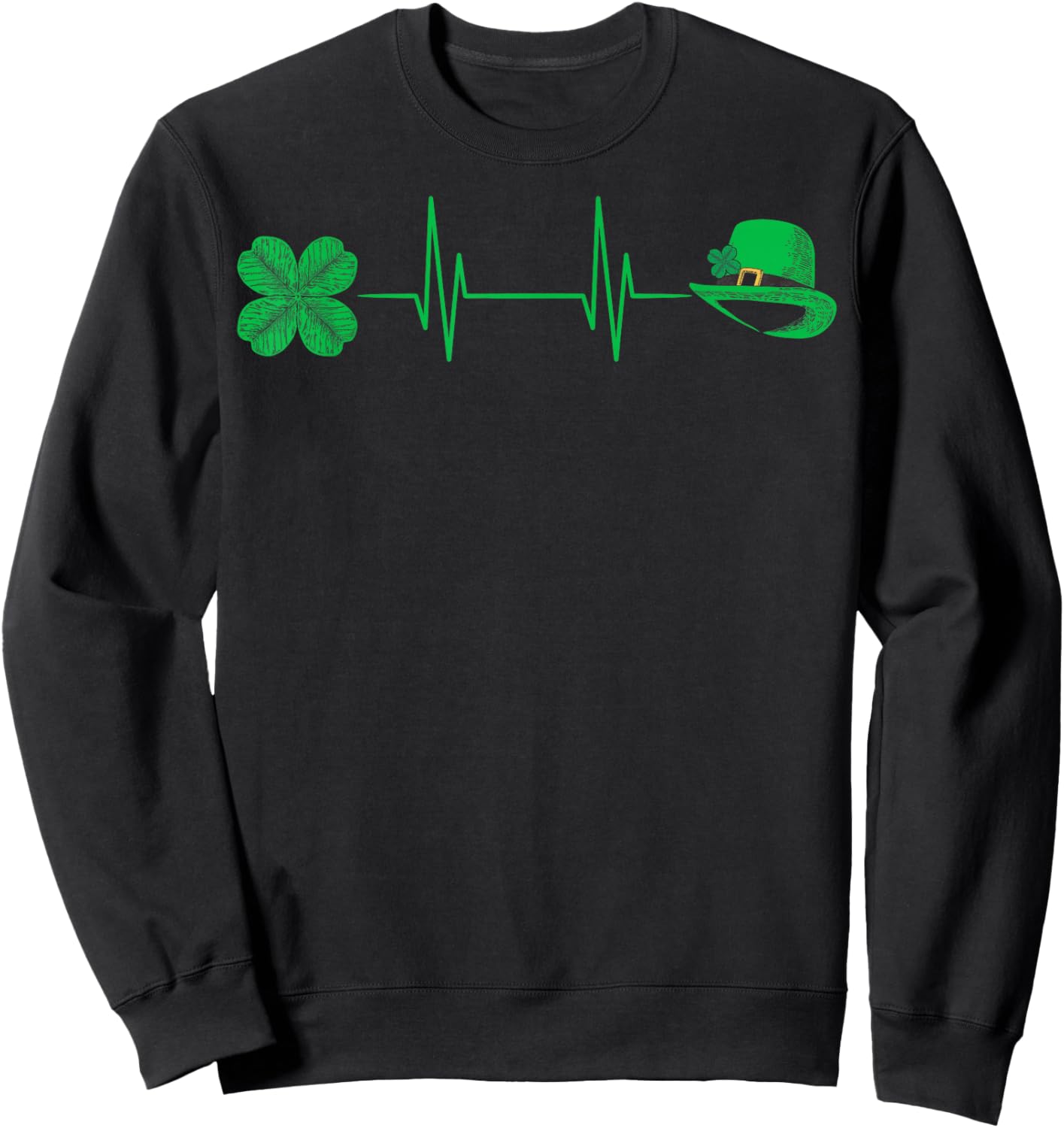 Saint Patricks Day Nursing Stethoscope Nurse Pattys Day Sweatshirt - Sweatshirt | Black