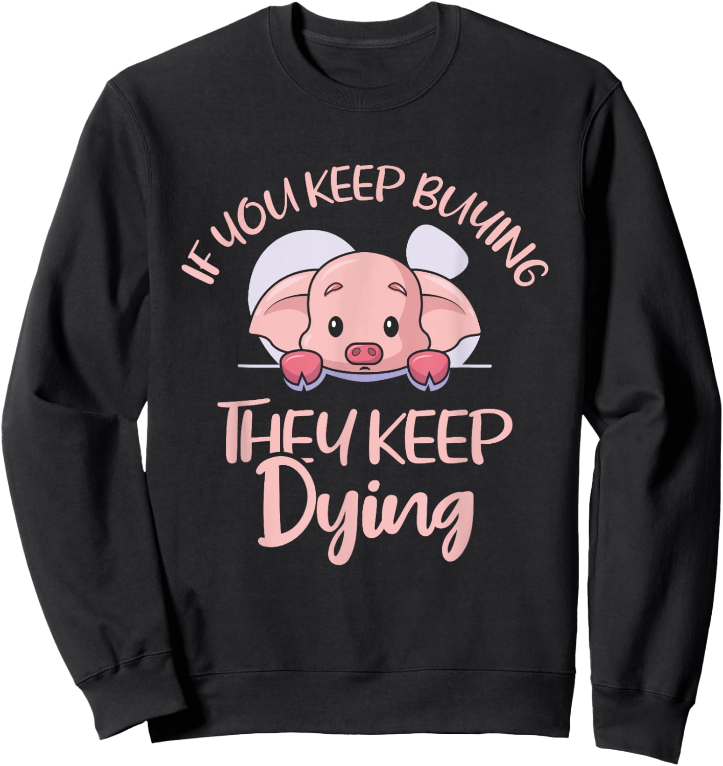 Vegan Animal Vegetarian Veganism Plant Based Lifestyle Sweatshirt - Sweatshirt | Black