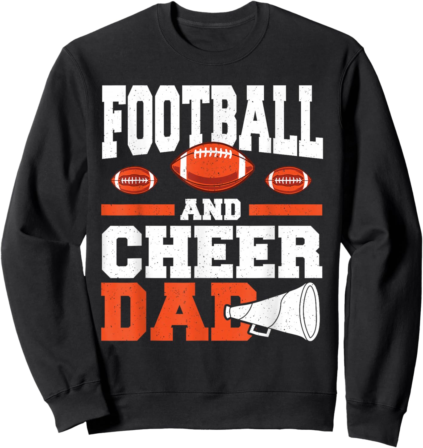 Father Of Two Football And Cheer Dad Sweatshirt - Sweatshirt | Black
