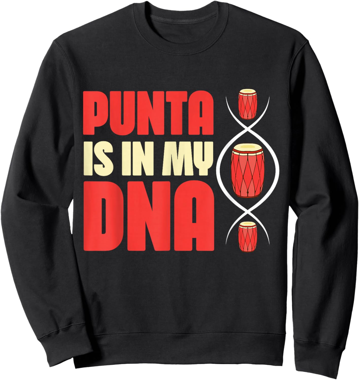 Punta DNA Garifuna Cultural Music Sweatshirt - Sweatshirt | Black