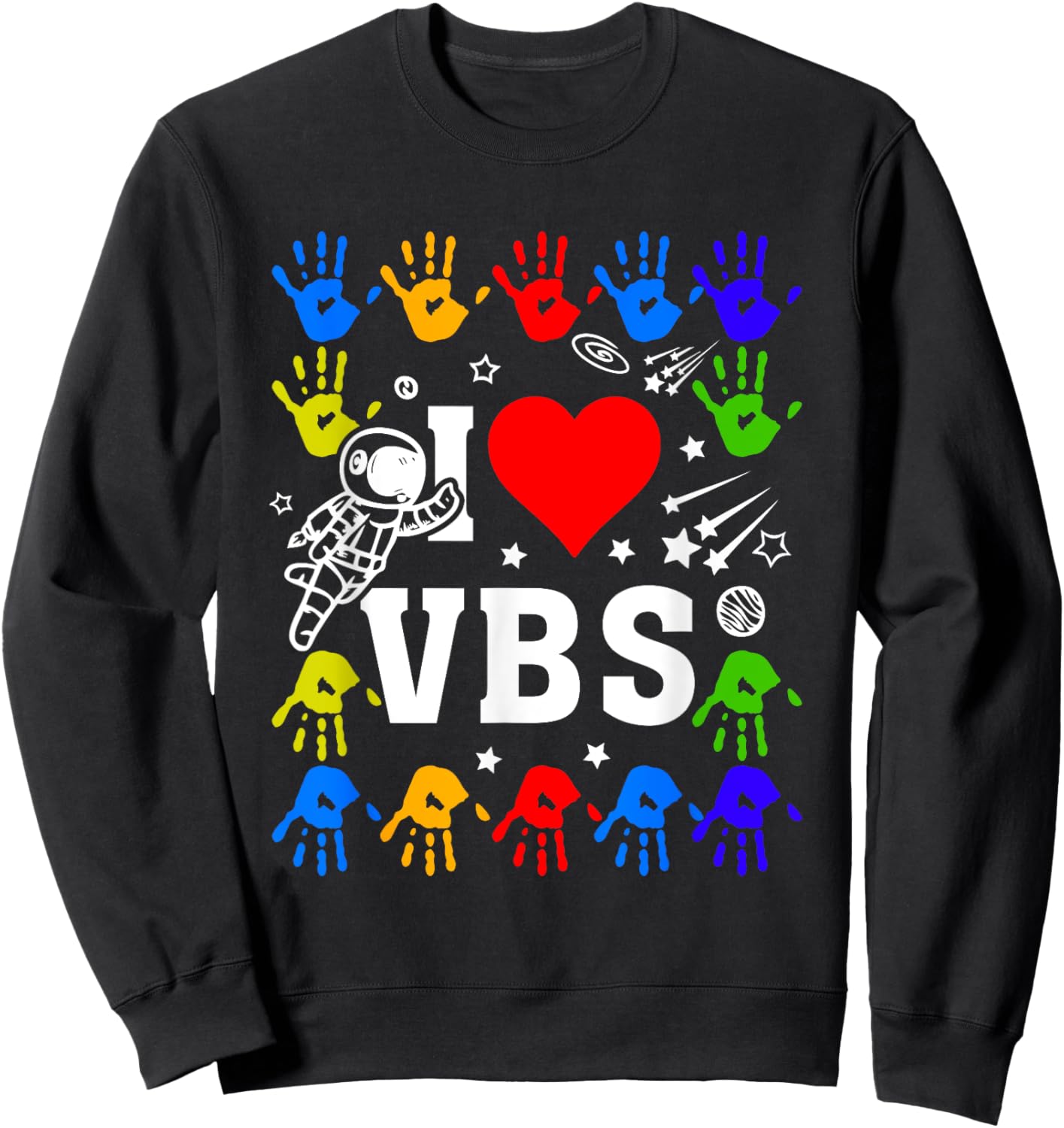 I Love VBS Summer Vacation Bible School Christian Teacher Men Women Kids Sweatshirt - Sweatshirt | Black
