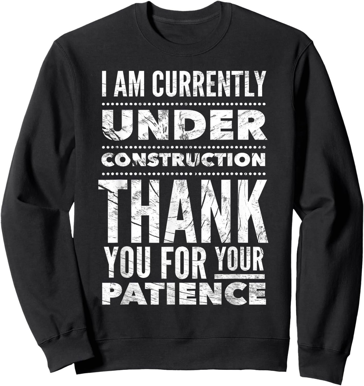 Funny Hospital Get Well Soon Gifts Under Construction Post Surgery - Black, -Adults, Short Sleeve, Medium, US Size 15, 21 Inches Sleeve Length Sweatshirt - Sweatshirt | Black