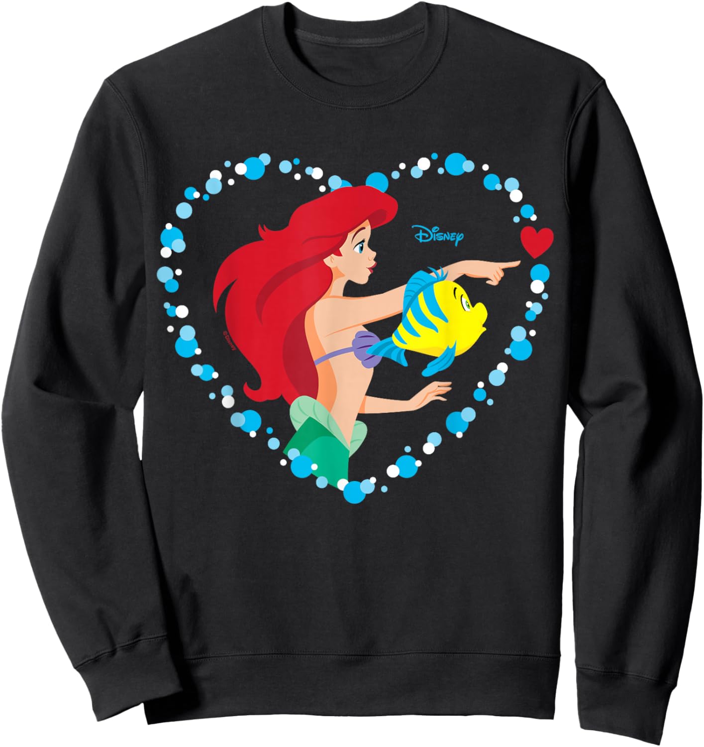 Disney Princess - Ariel Heart Valentine's Day Sweatshirt - Sweatshirt | Black
