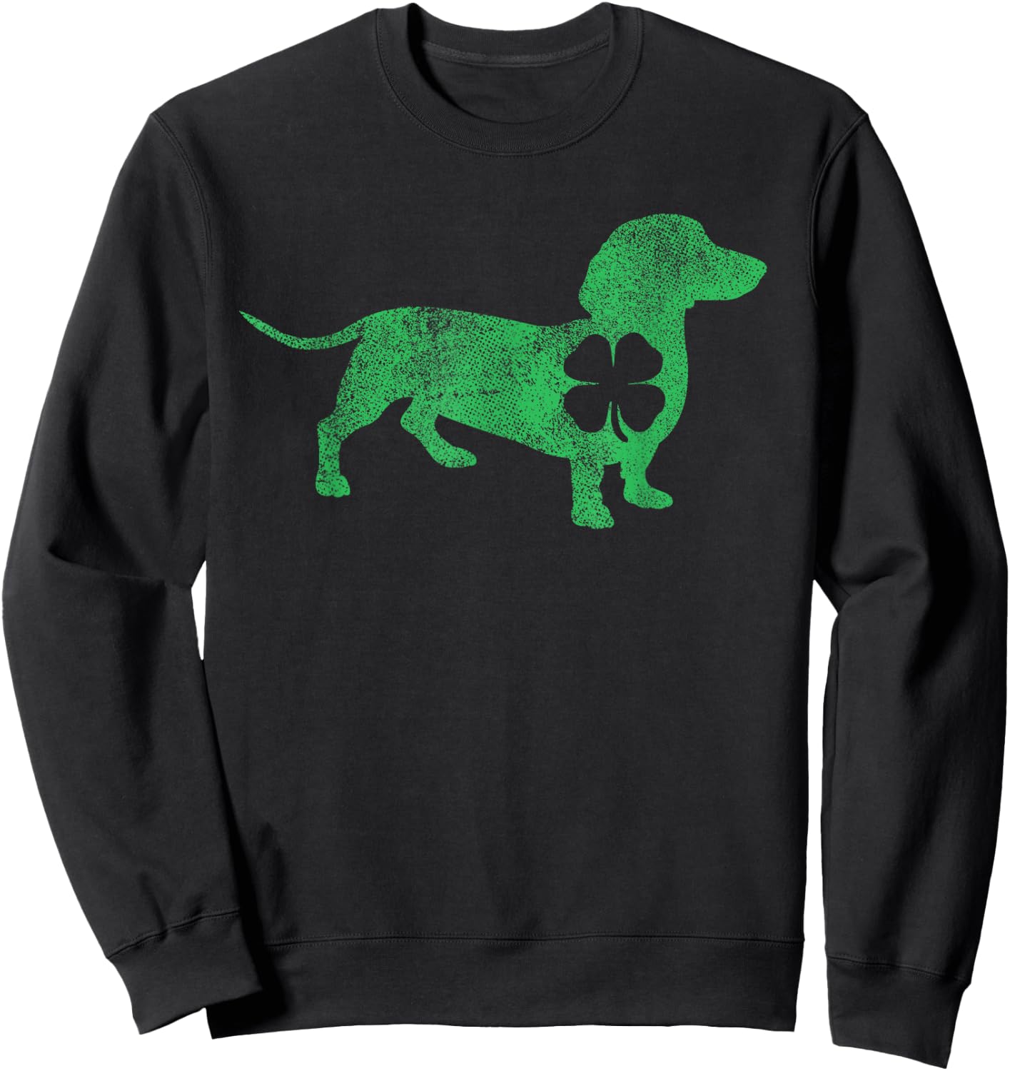 Dachshund Dog Shamrock St. Patrick's Day Saint Paddy's Irish Men Women Kids Sweatshirt - Sweatshirt | Black