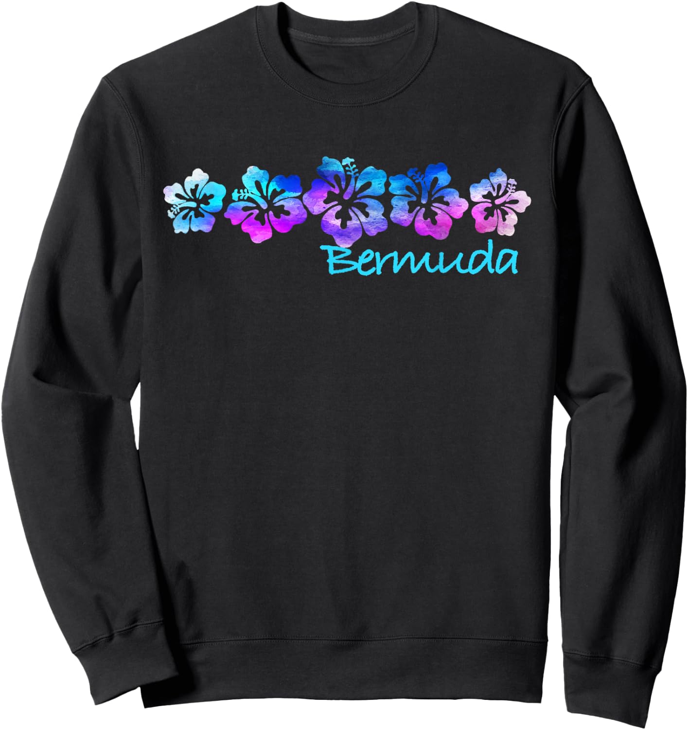 Bermuda Tropical Flower Vacation Beach Sweatshirt - Sweatshirt | Black