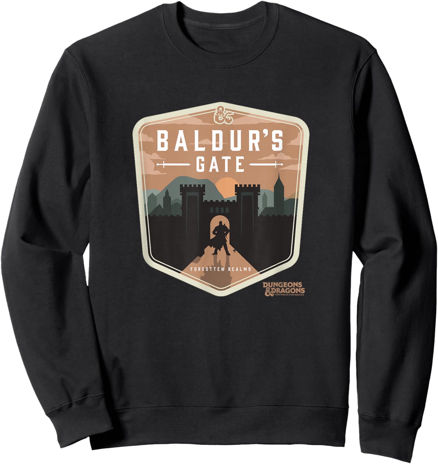Dungeons & Dragons Baldur's Gate Forgotten Realms Logo Sweatshirt - Sweatshirt | Black