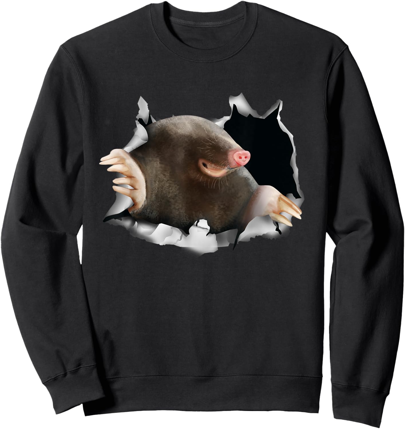 Mole Breaking Through Clothes Outfit Mole Lover Gift Mole Sweatshirt - Sweatshirt | Black
