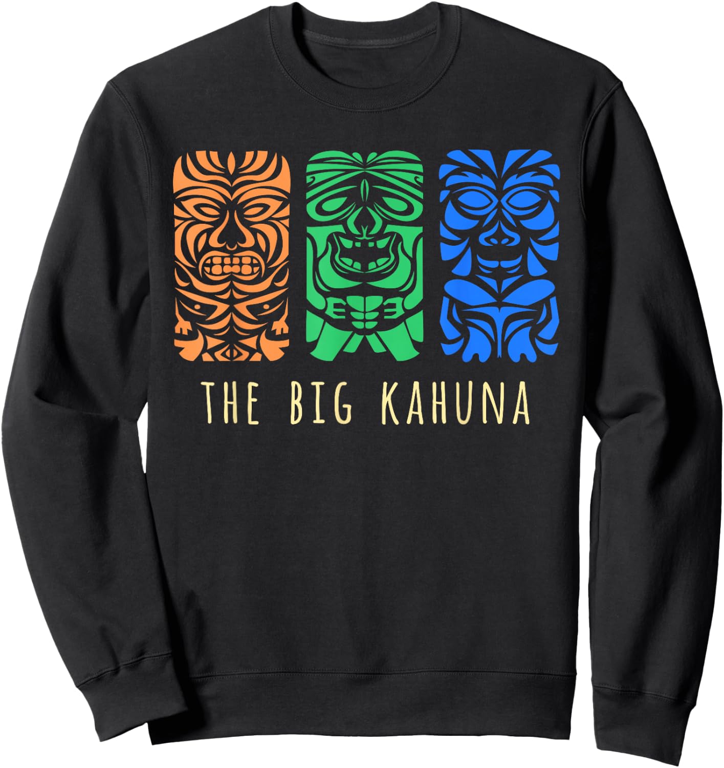 Hawaii Tiki Surfing Polynesian Big Kahuna Retro Hipster Sweatshirt - Sweatshirt | Black