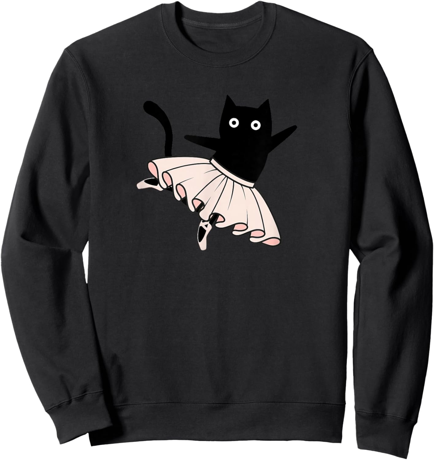 Rahmonty Designs Ballet Cat Lover Dance Recital Funny Black Cat Ballet Sweatshirt - Sweatshirt | Black