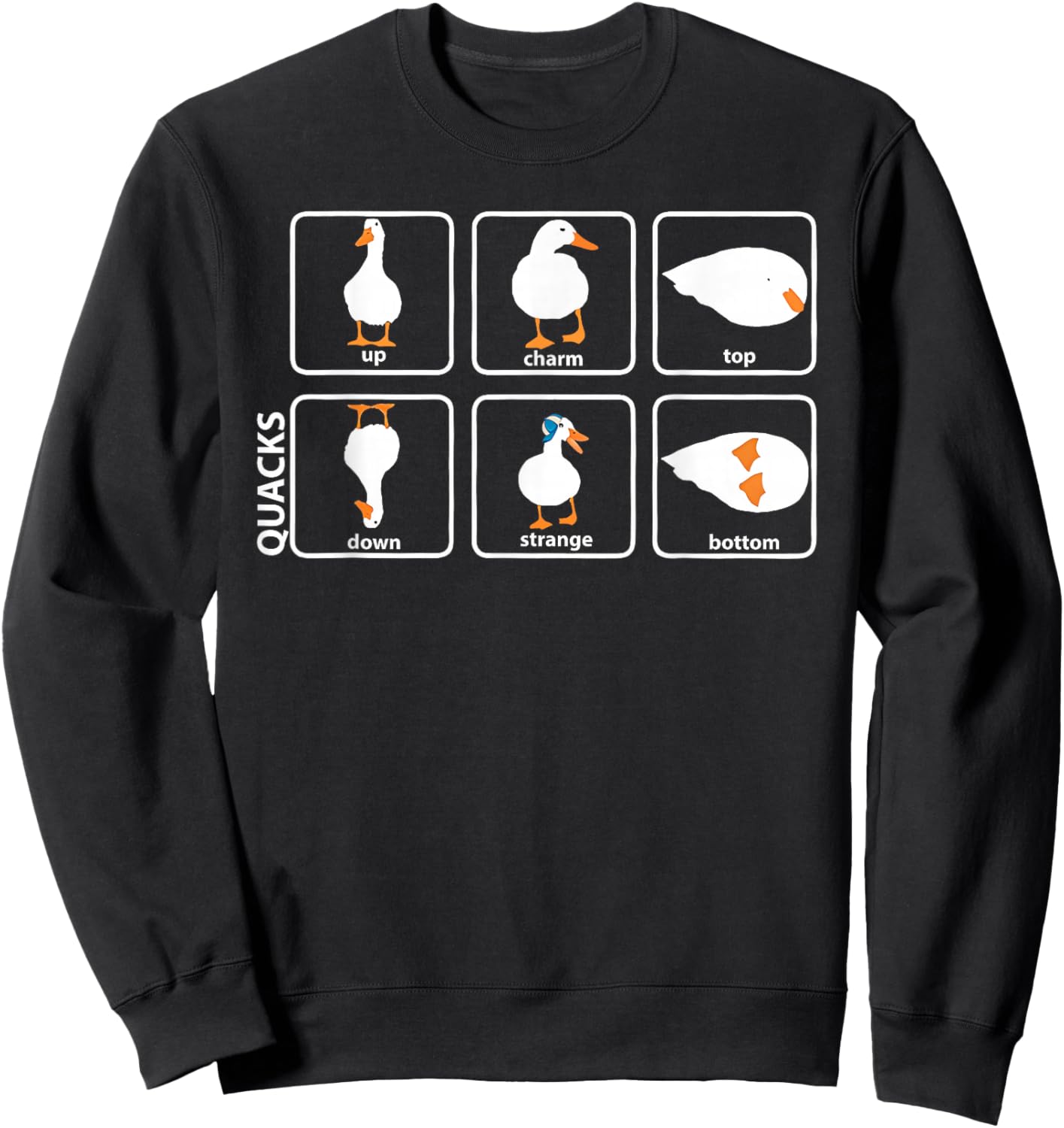 Funny Physics Pun Duck Teacher Science Math Sweatshirt - Sweatshirt | Black