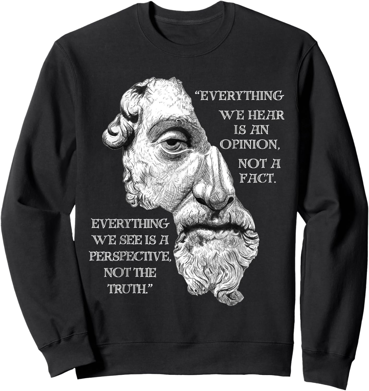 Marcus Aurelius Stoic Philosophy Roman Philosopher's Quote Sweatshirt - Sweatshirt | Black