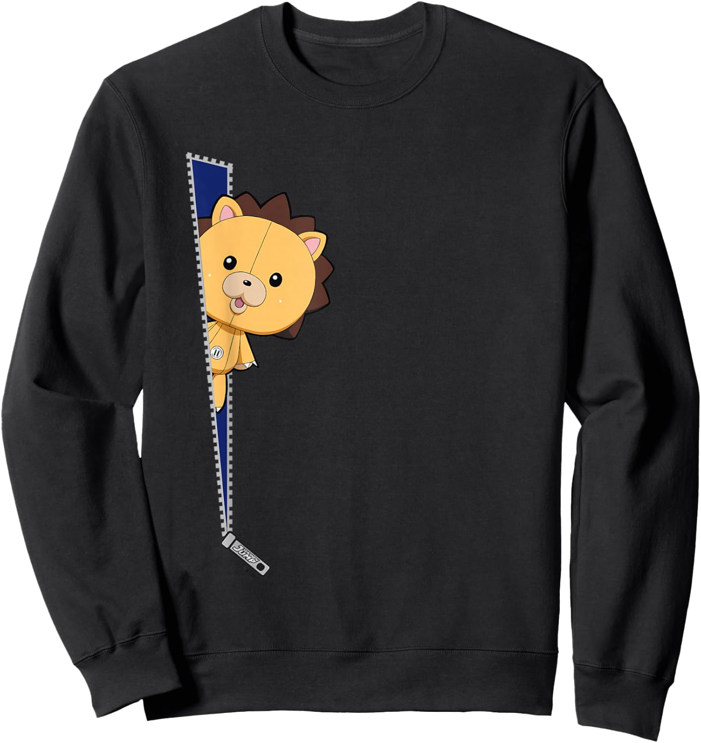 Bleach Kon Stuffed Icon with Zipper Anime Sweatshirt - Sweatshirt | Black
