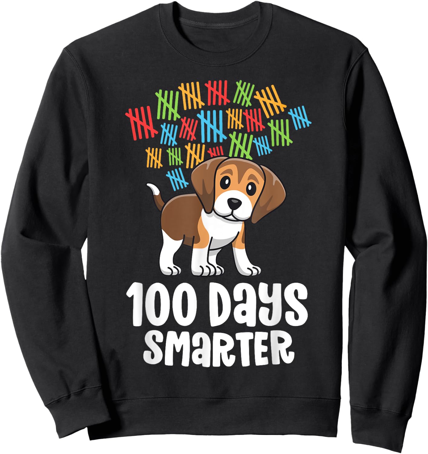 100 Days of School Shirt For Girls Kids Smarter Beagle Sweatshirt - Sweatshirt | Black