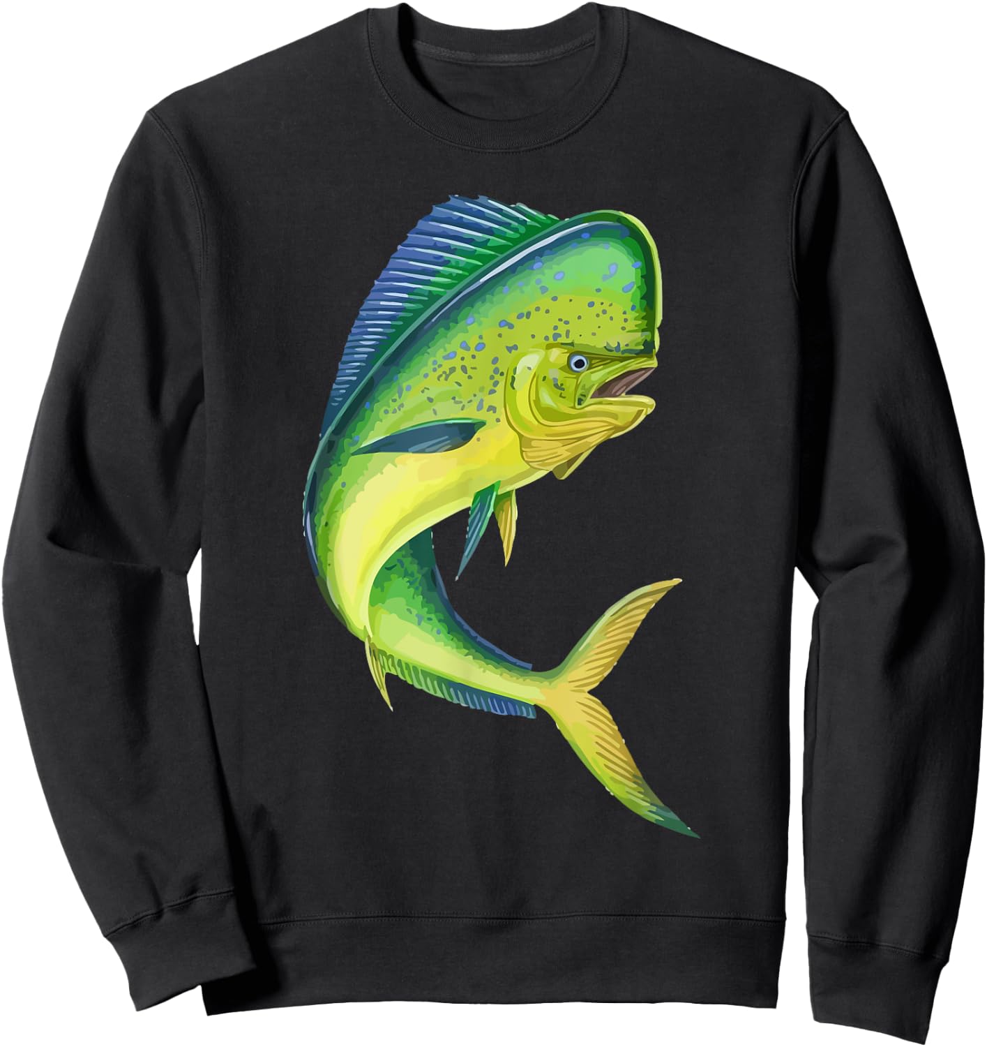 Mahi Fishing, Mahi Mahi Fish, Fishing Lover Sweatshirt - Sweatshirt | Black