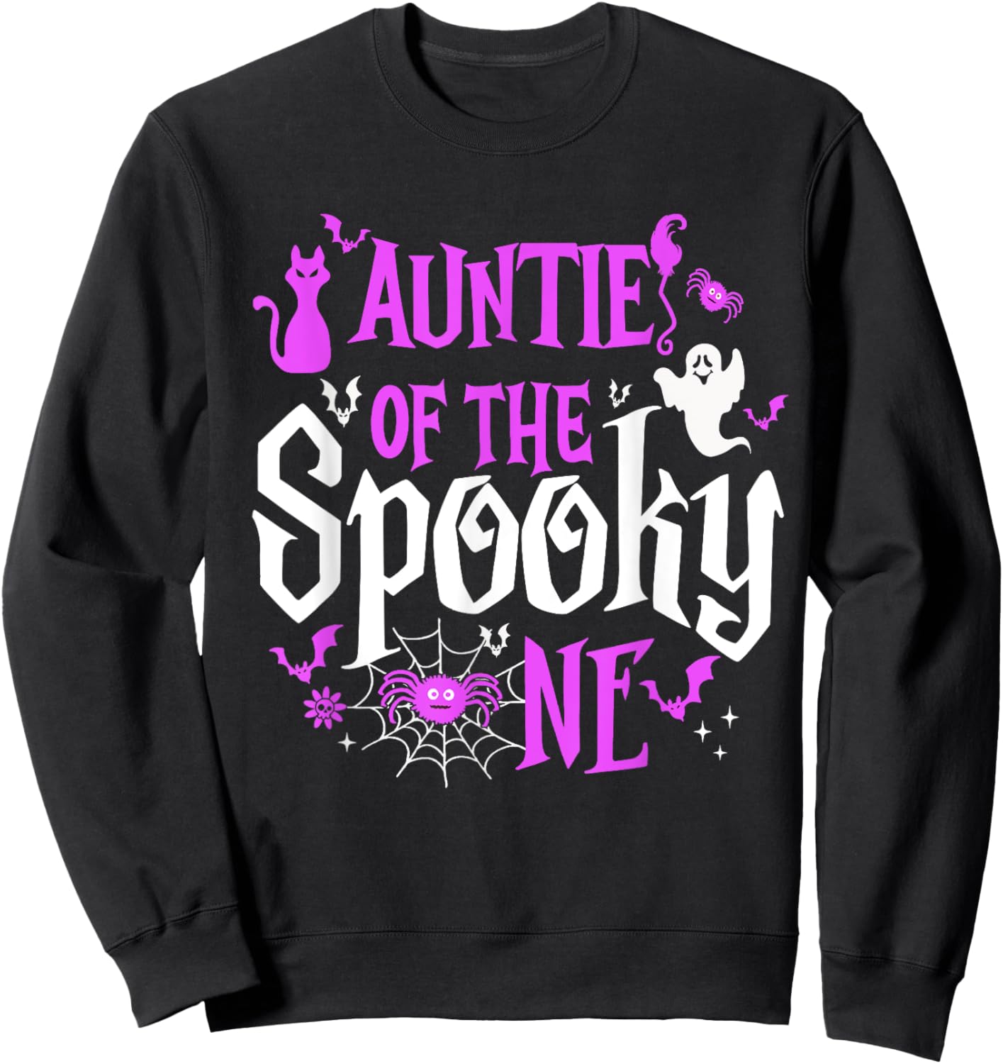 Auntie Of The Spooky One Auntie Halloween 1st Birthday Boys Sweatshirt - Sweatshirt | Black