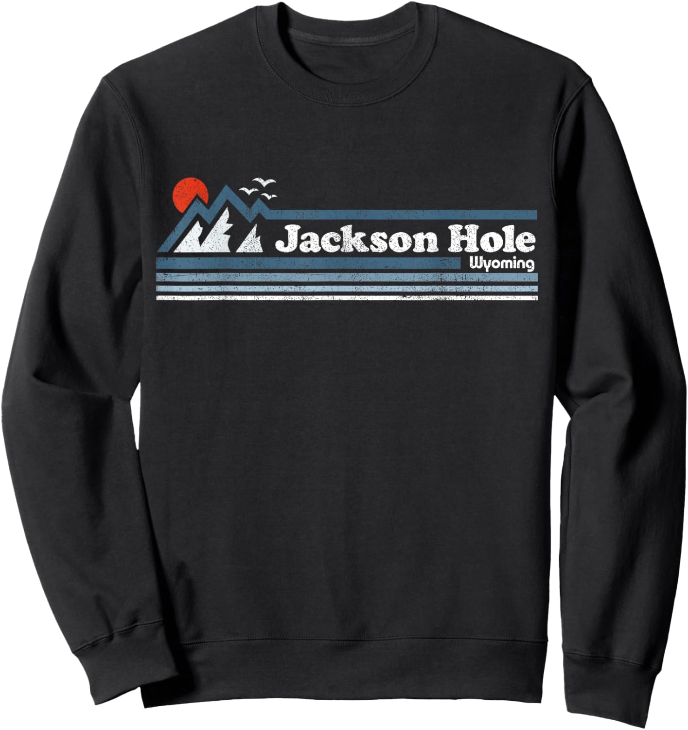 Retro Jackson Hole Wyoming Mountain Vintage Ski Souvenir Sweatshirt - Sweatshirt | Black