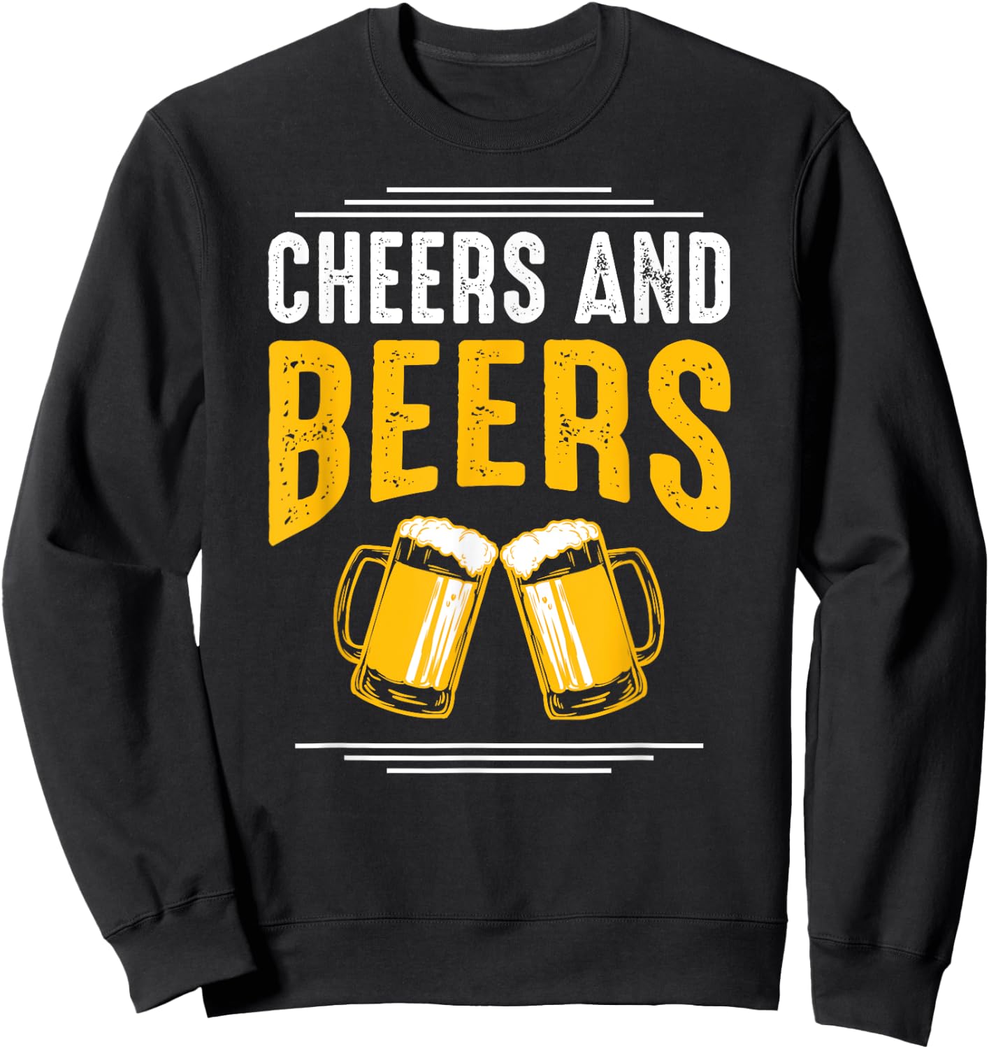 Funny drinking shirts "Cheers and beers" Sweatshirt - Sweatshirt | Black