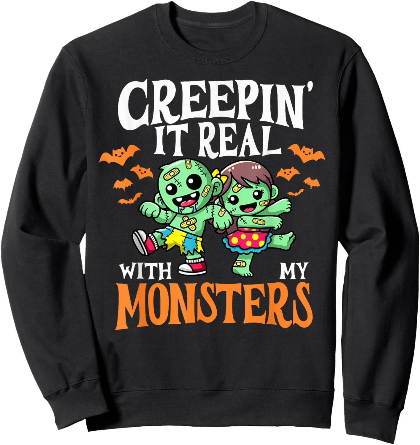 Creepin It Real Monster School Teacher Principal Halloween Sweatshirt - Sweatshirt | Black