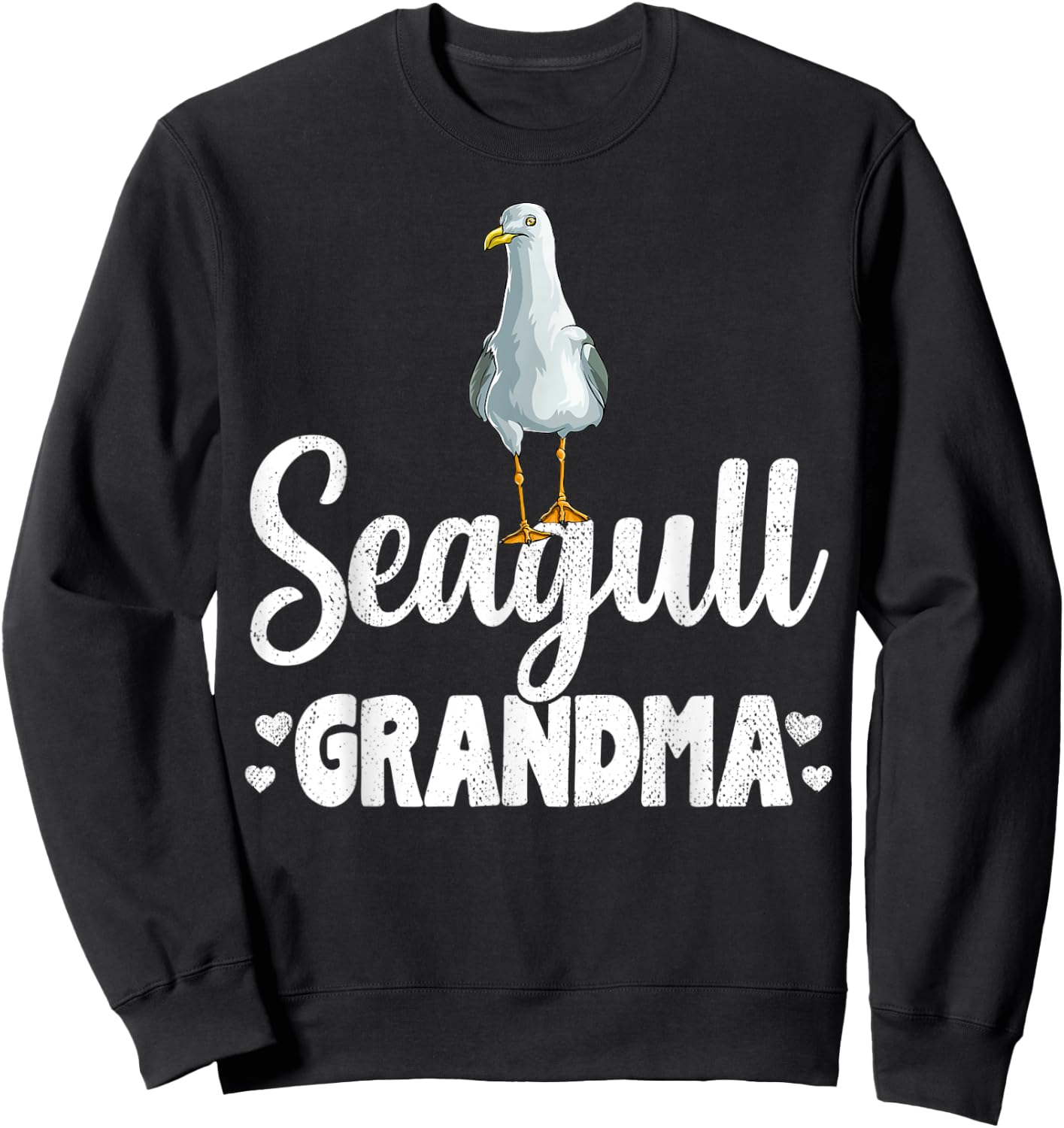Seagull Grandma Beach Ocean gift Seagulls Men Women Kids Sweatshirt - Sweatshirt | Black