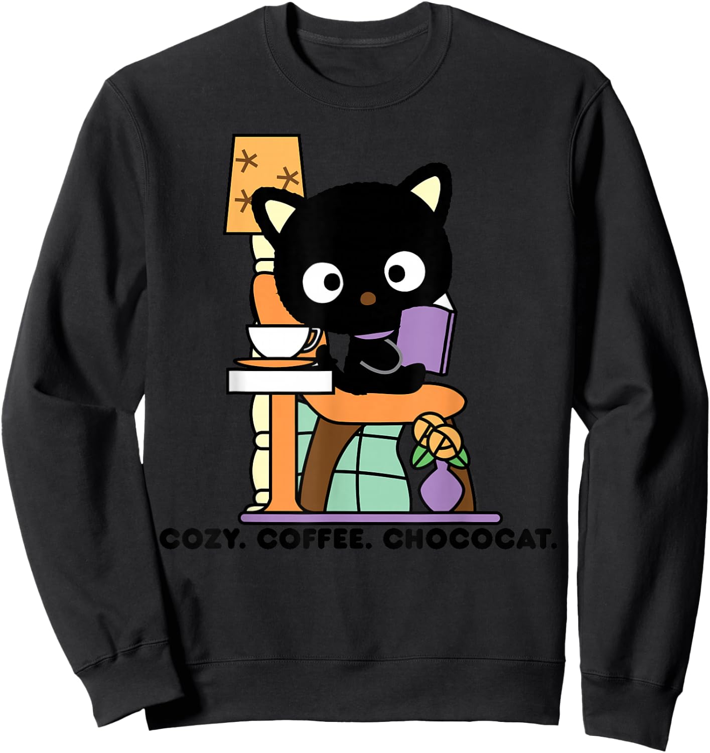 Chococat Cozy Coffee Cafe Sweatshirt - Sweatshirt | Black